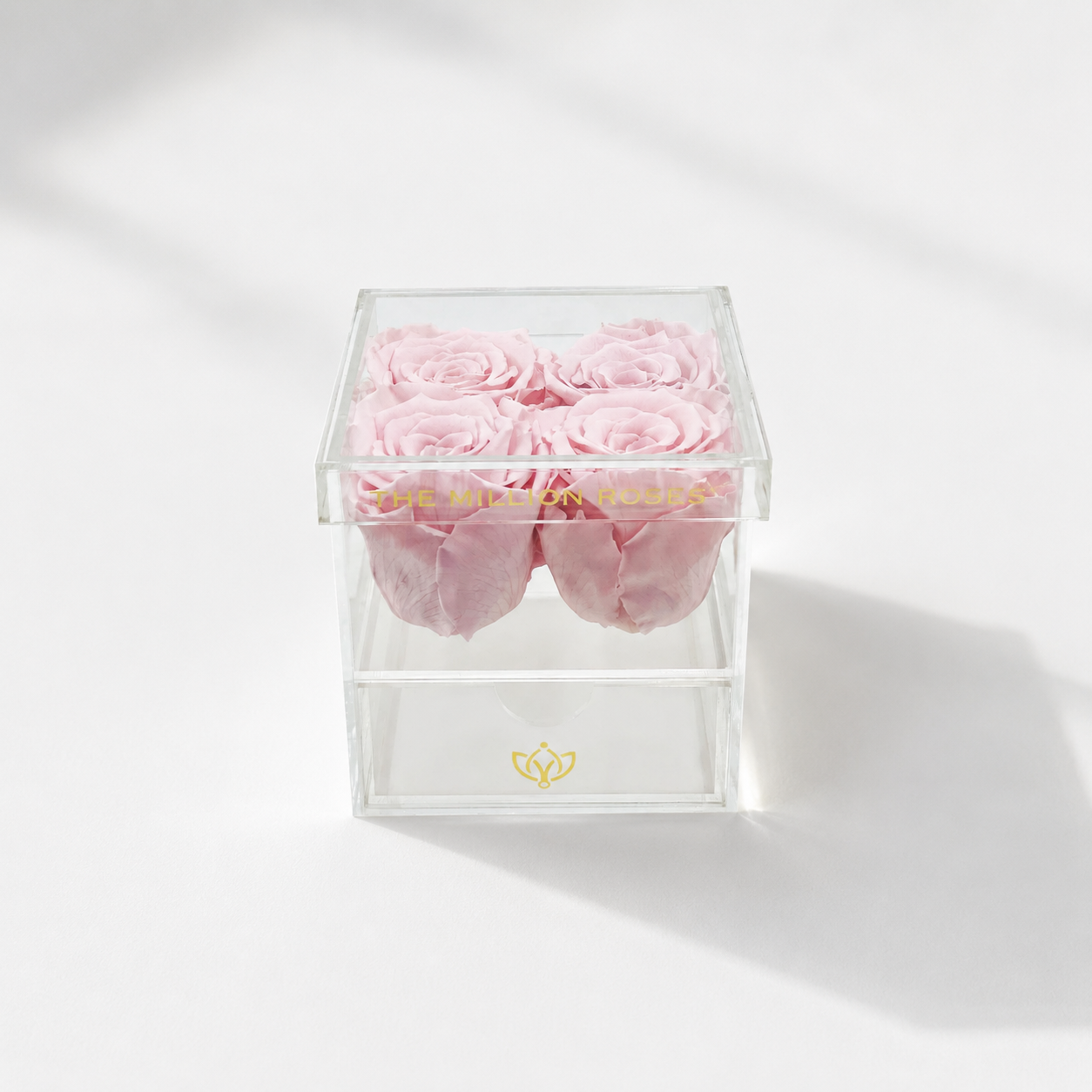 Acrylic 4 Drawer Box | Light Pink Roses
