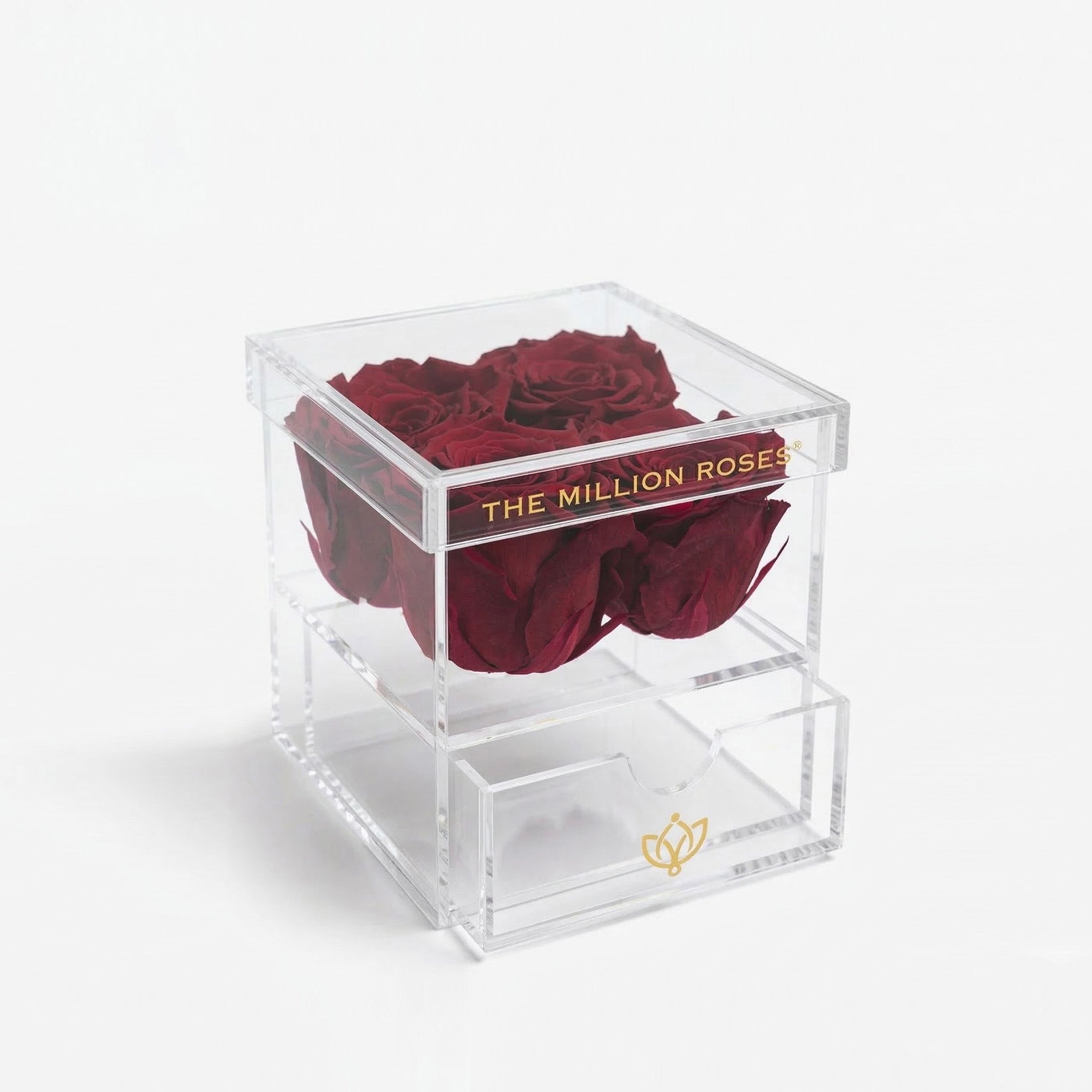Acrylic 4 Drawer Box | Magenta Roses