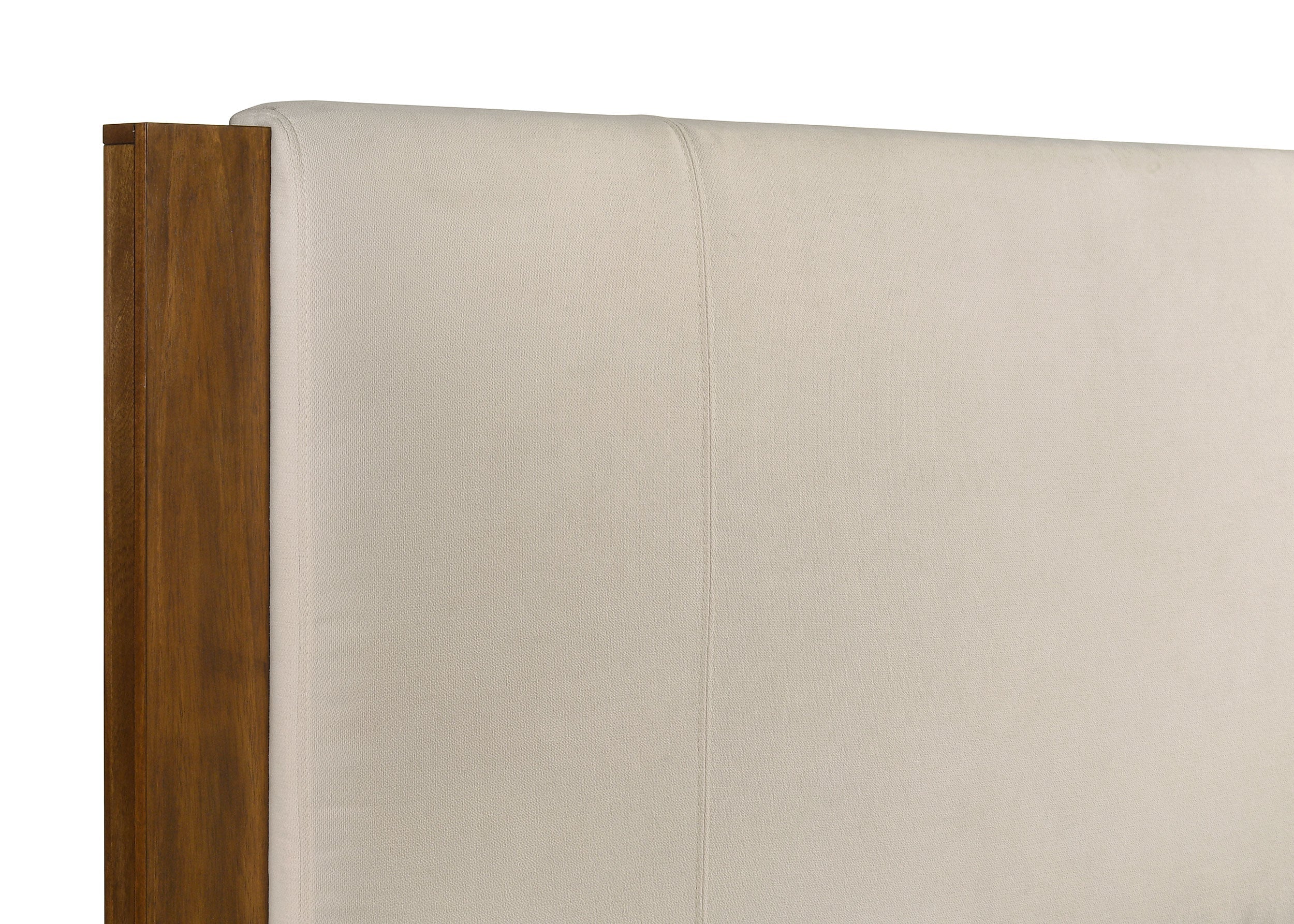 Adderley California King Wood Panel Bed Cream and Warm Brown