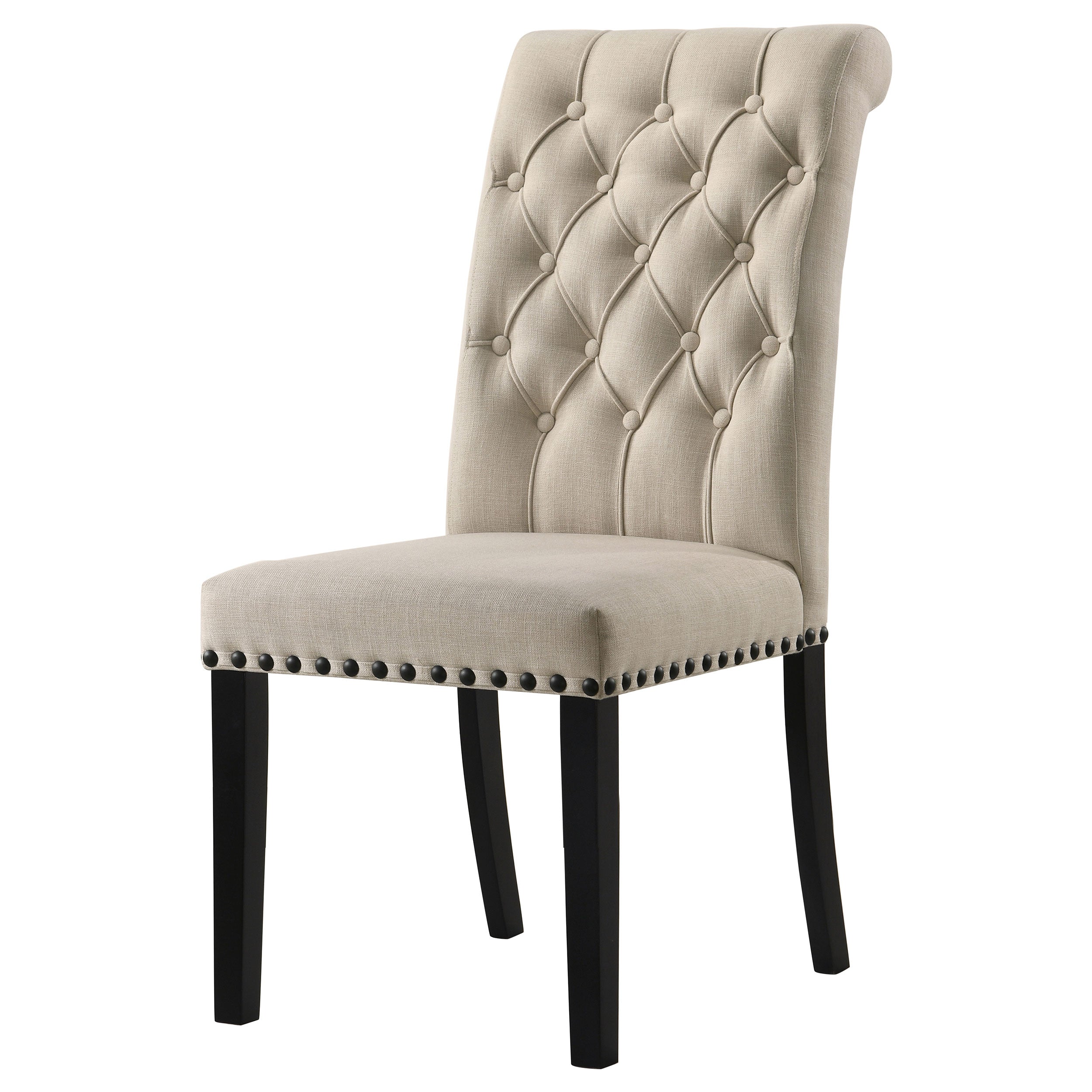 Alana Fabric Upholstered Dining Side Chair Beige (Set of 2)