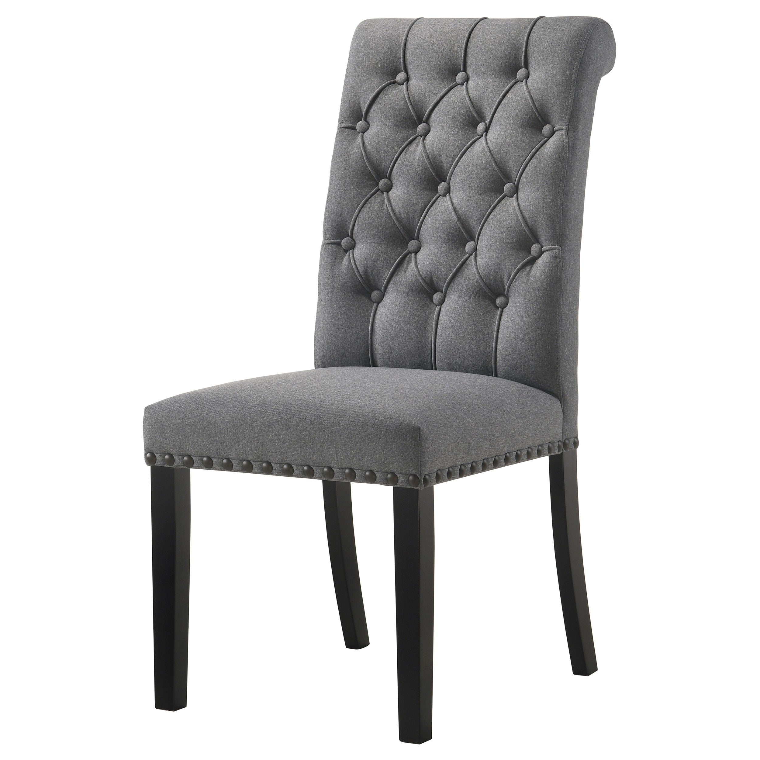 Alana Fabric Upholstered Dining Side Chair Grey (Set of 2)
