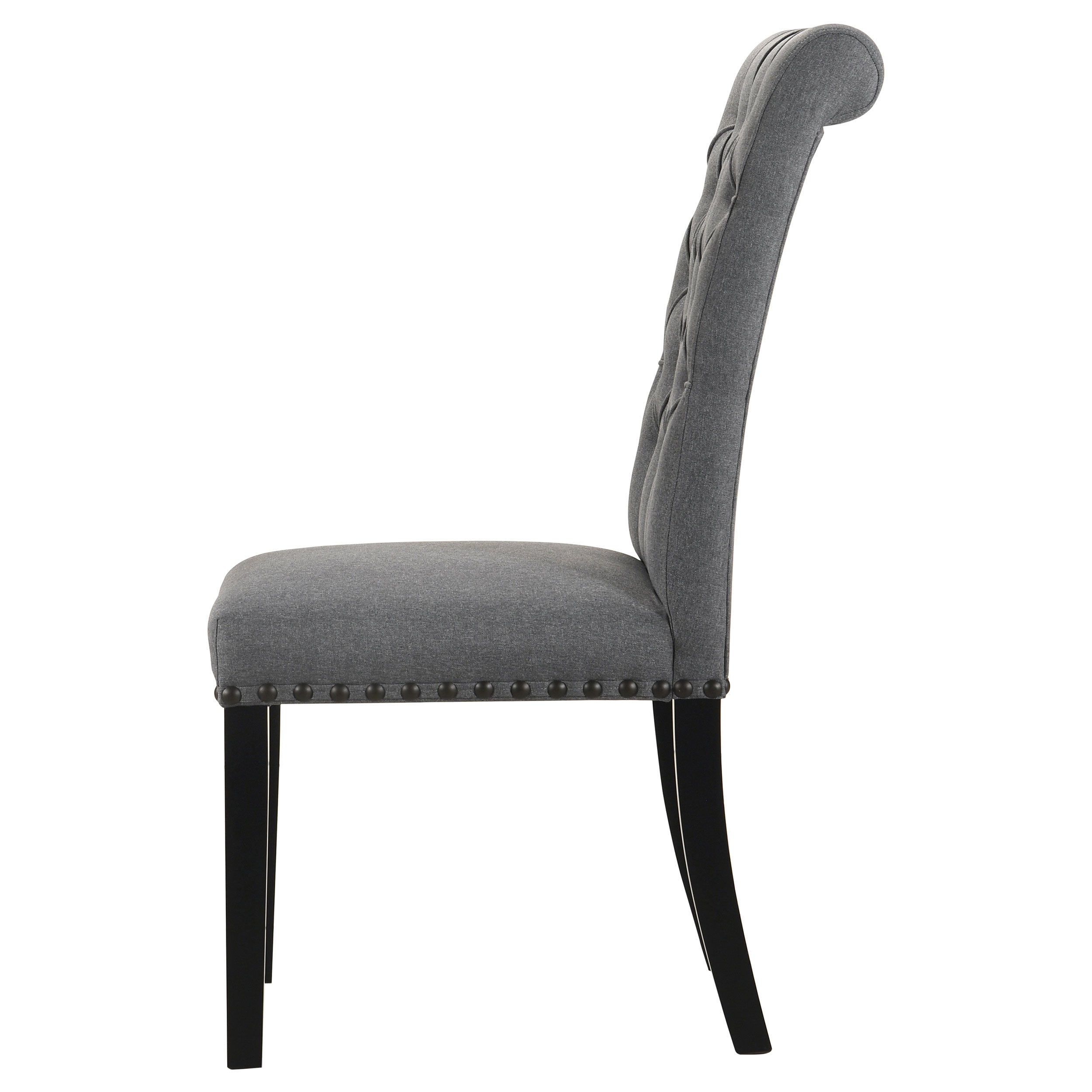 Alana Fabric Upholstered Dining Side Chair Grey (Set of 2)