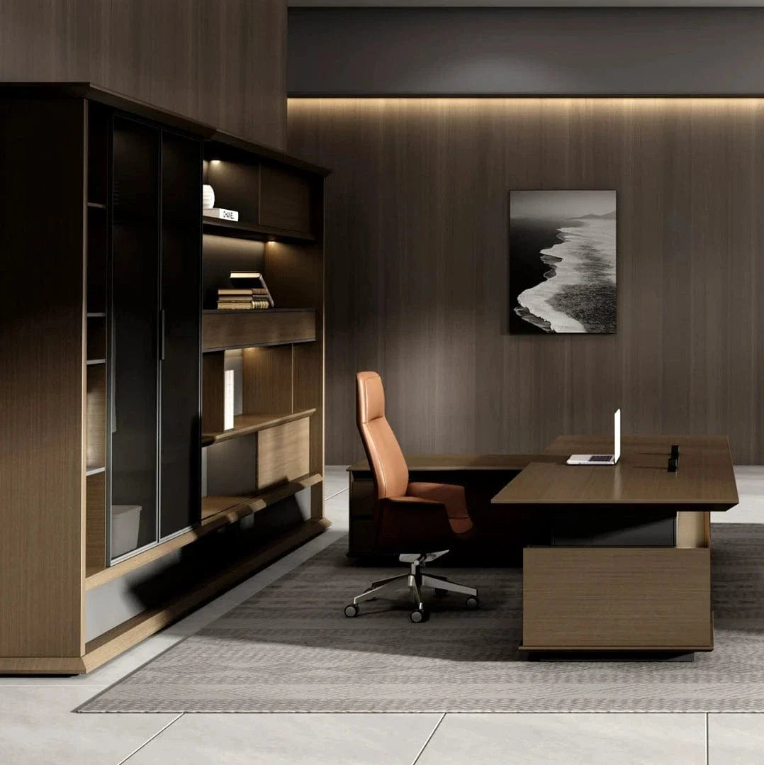 Altus · Office Library Wall Shelves w/ Integrated Lighting