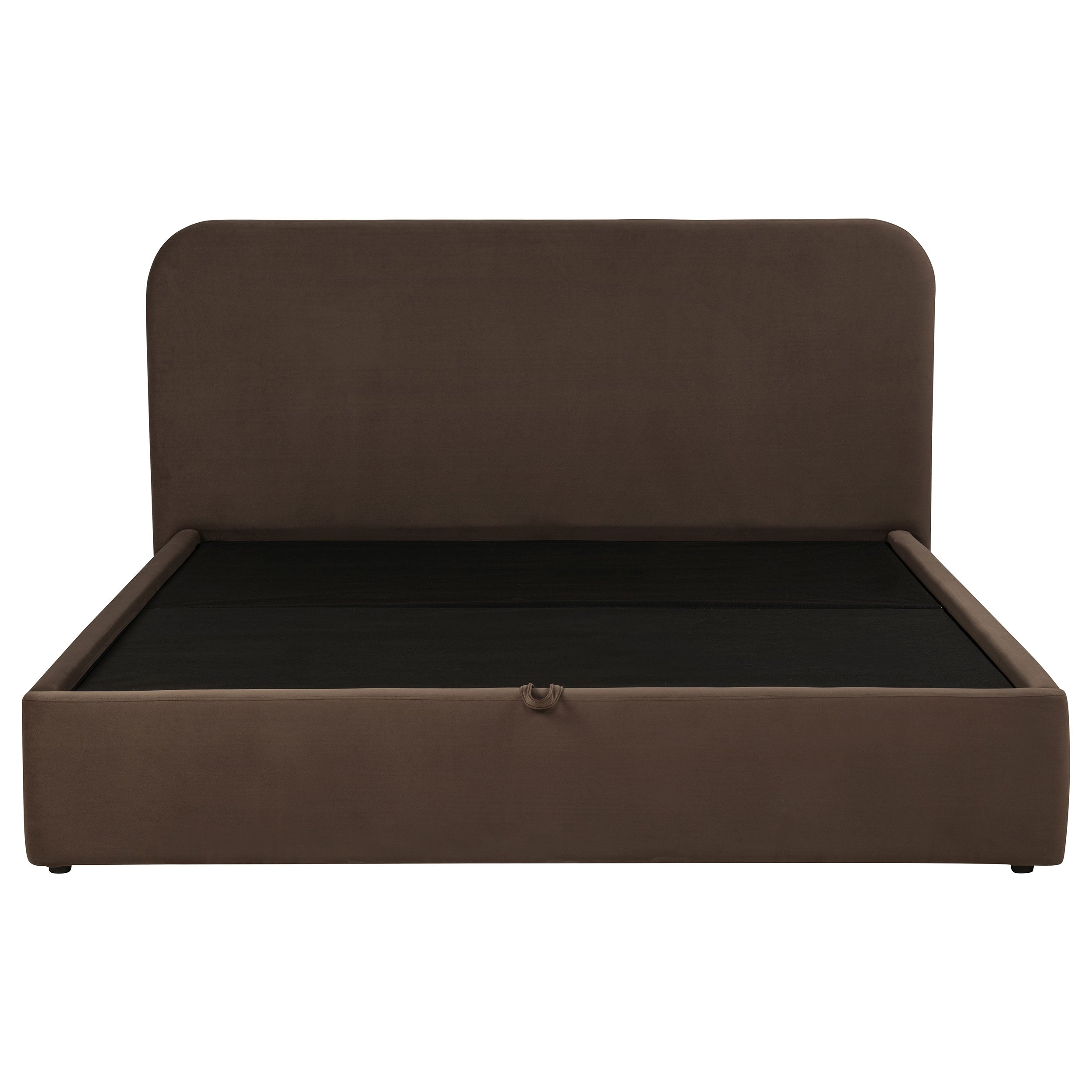 Anders Upholstered Eastern King Storage Lift Platform Bed Chocolate