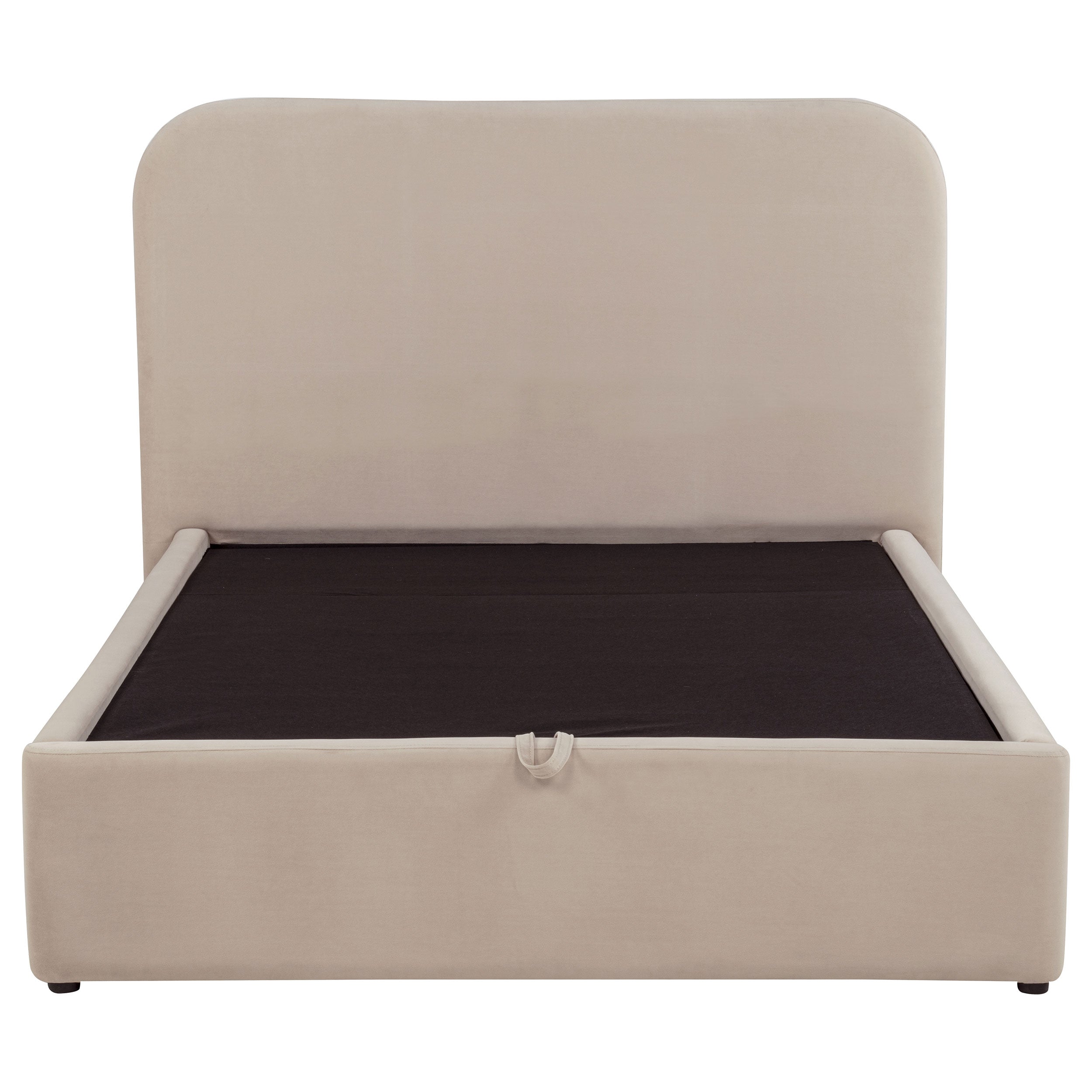 Anders Upholstered Full Storage Lift Platform Bed Beige