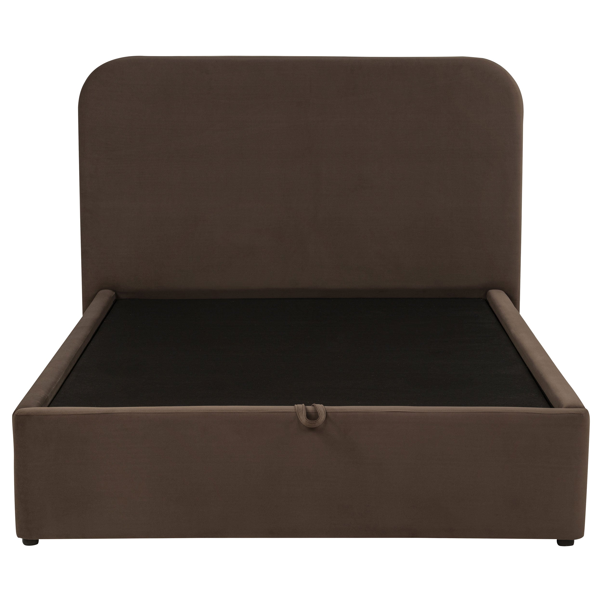 Anders Upholstered Full Storage Lift Platform Bed Chocolate