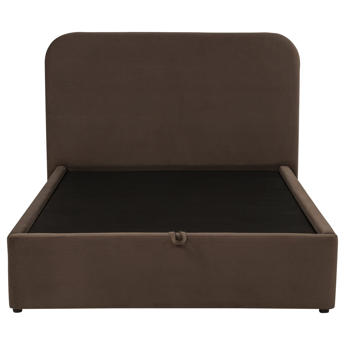 Anders Upholstered Full Storage Lift Platform Bed Chocolate