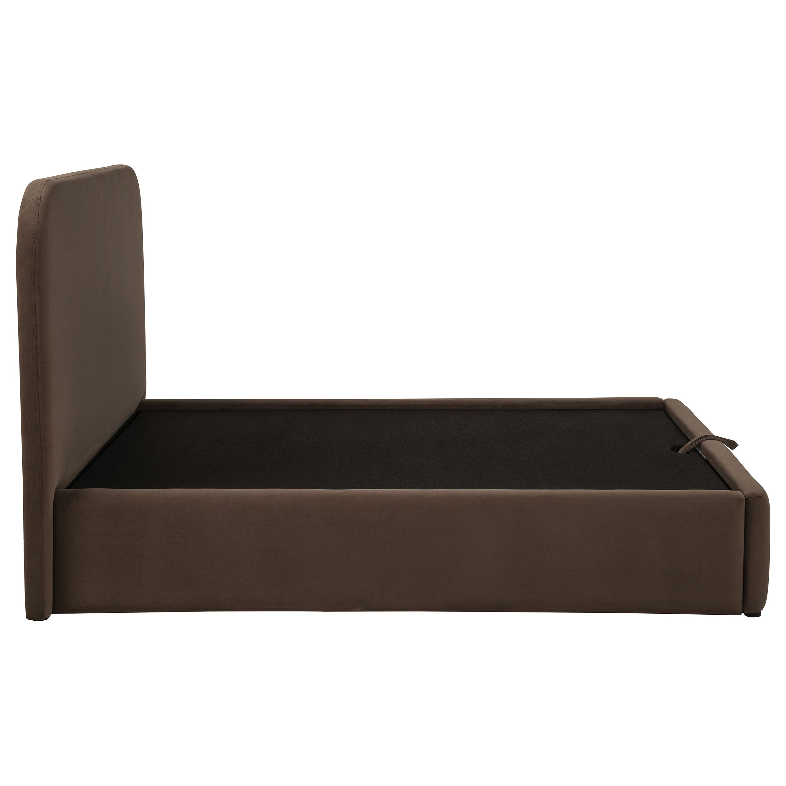 Anders Upholstered Full Storage Lift Platform Bed Chocolate