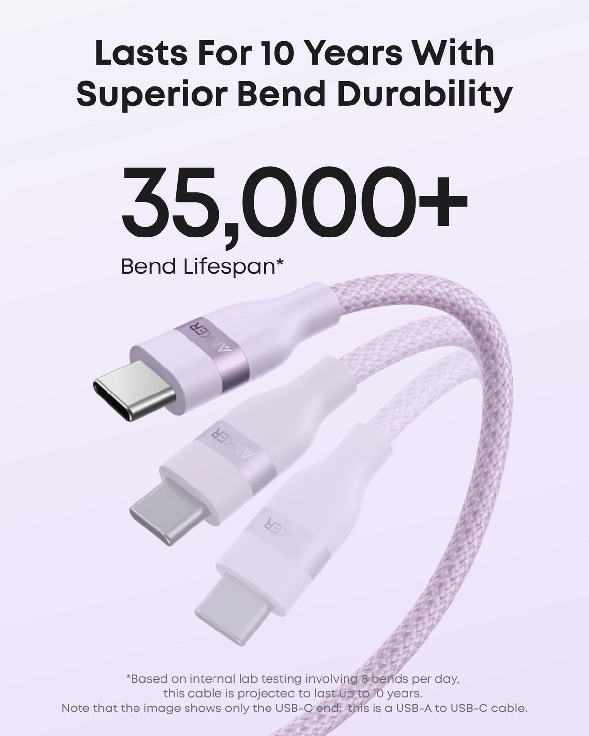 Anker USB-A to USB-C Cable (3 ft / 6 ft, Upcycled-Braided)