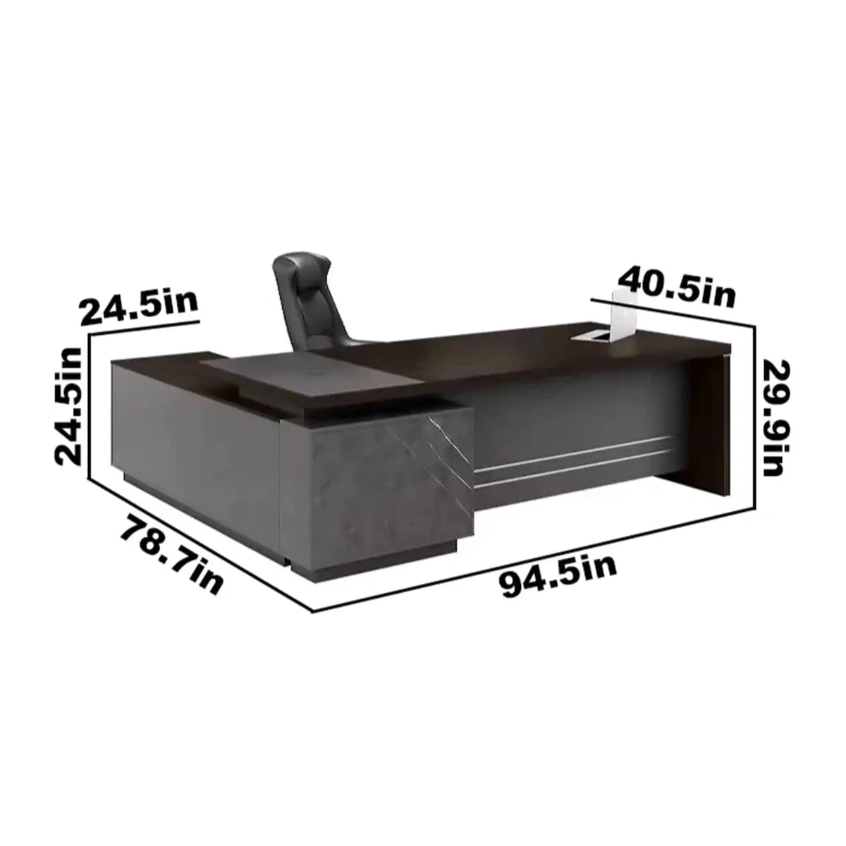Anton · 8′ Executive L-Shaped Desk