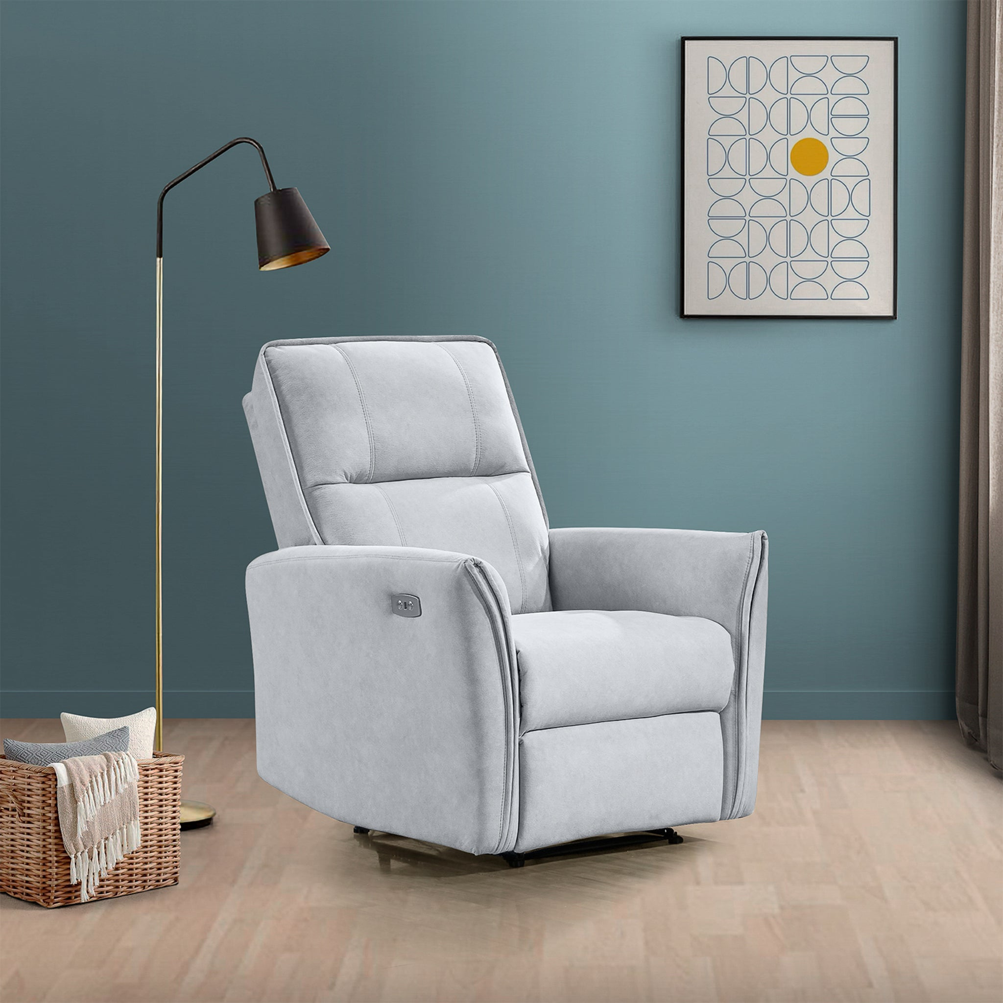 Asheville Premium Recliner Chair – Light Gray Upholstered Comfort Seating