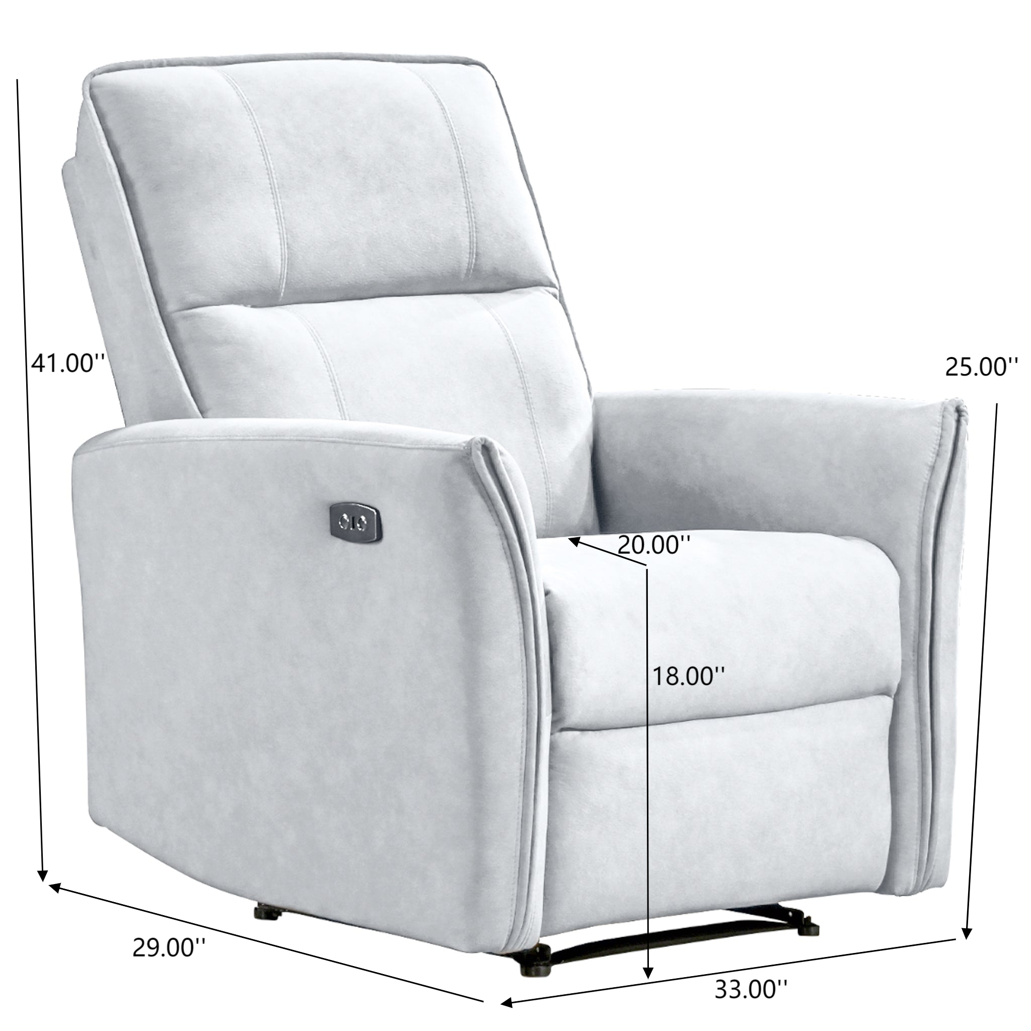 Asheville Premium Recliner Chair – Light Gray Upholstered Comfort Seating