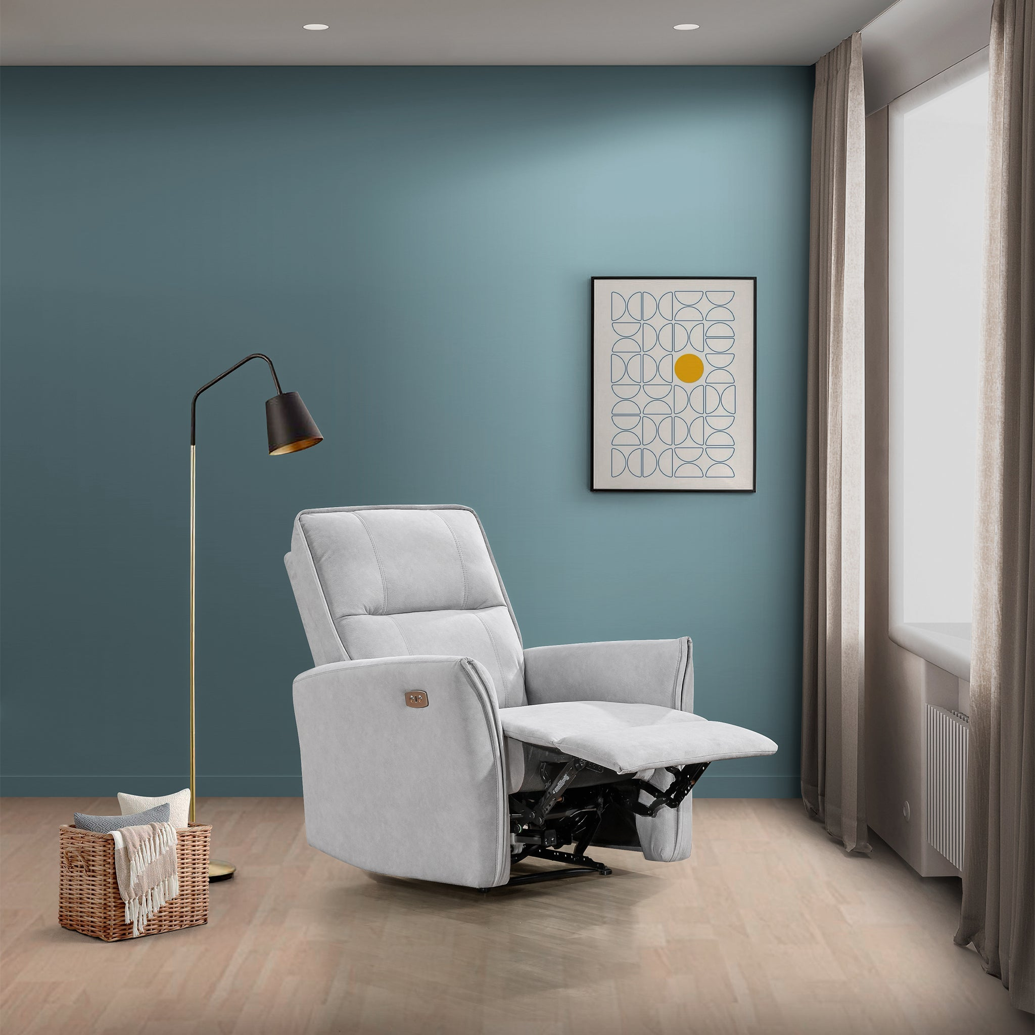 Asheville Premium Recliner Chair – Light Gray Upholstered Comfort Seating