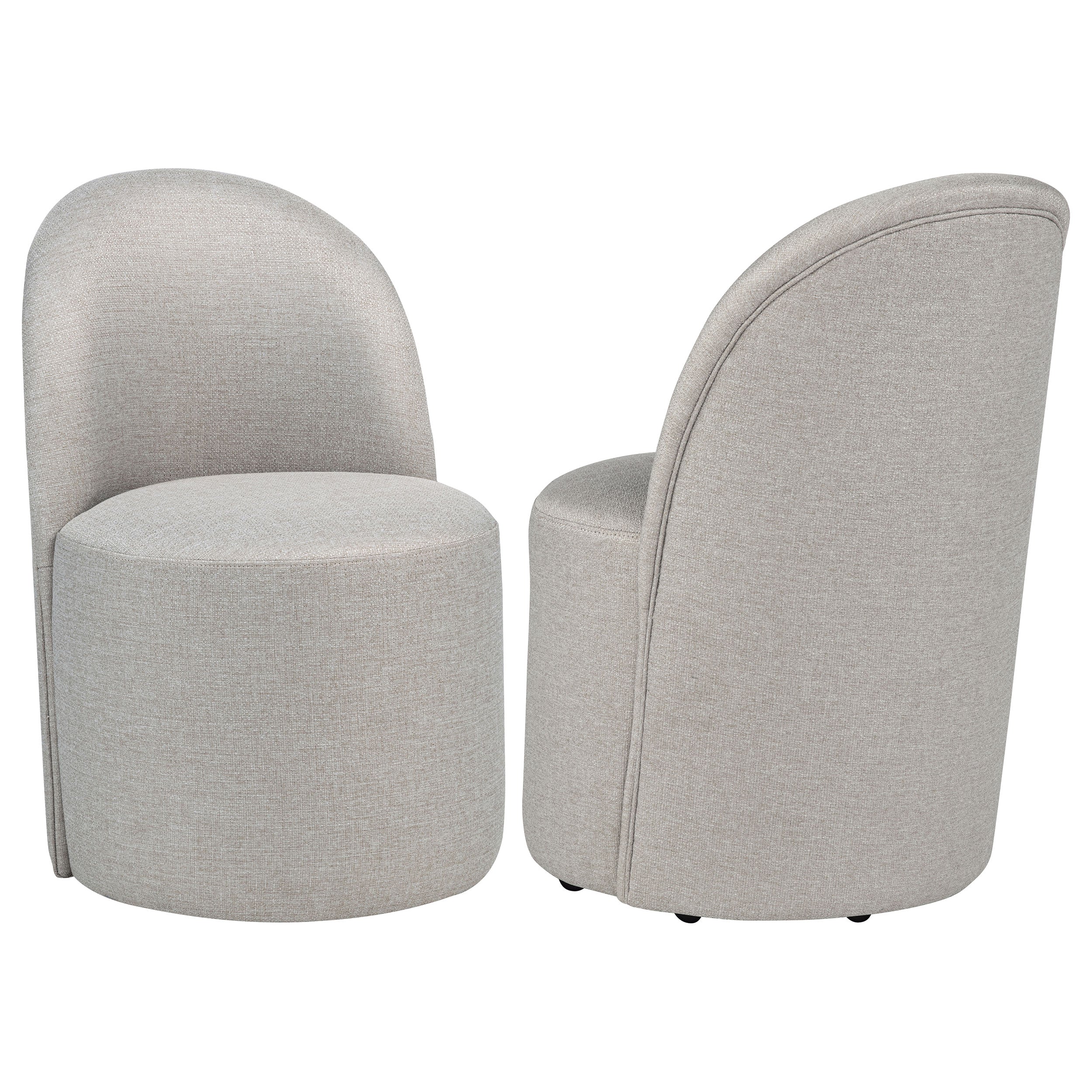 Aubrey Upholstered Barrel Dining Side Chair Beige (Set of 2)