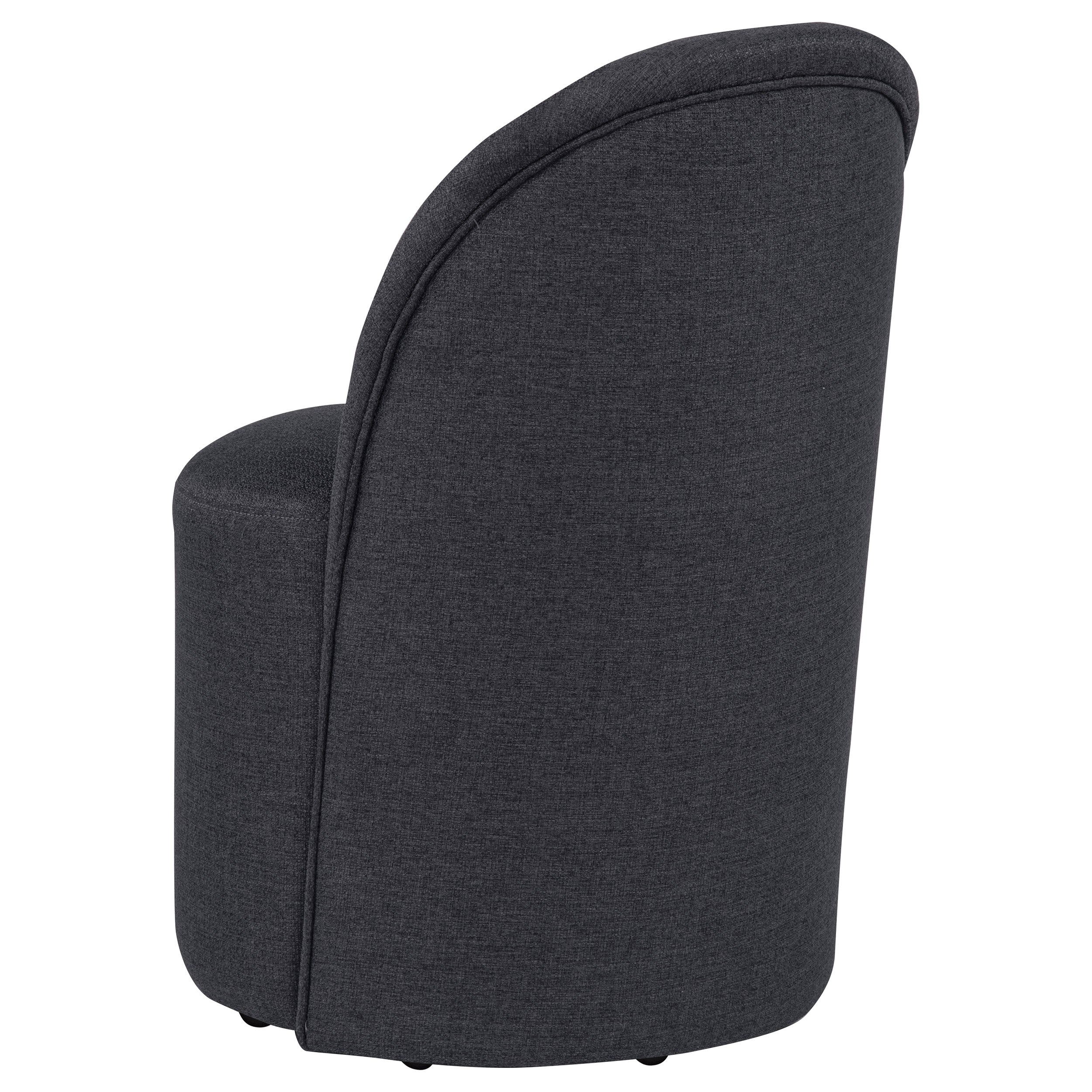 Aubrey Upholstered Barrel Dining Side Chair Charcoal (Set of 2)