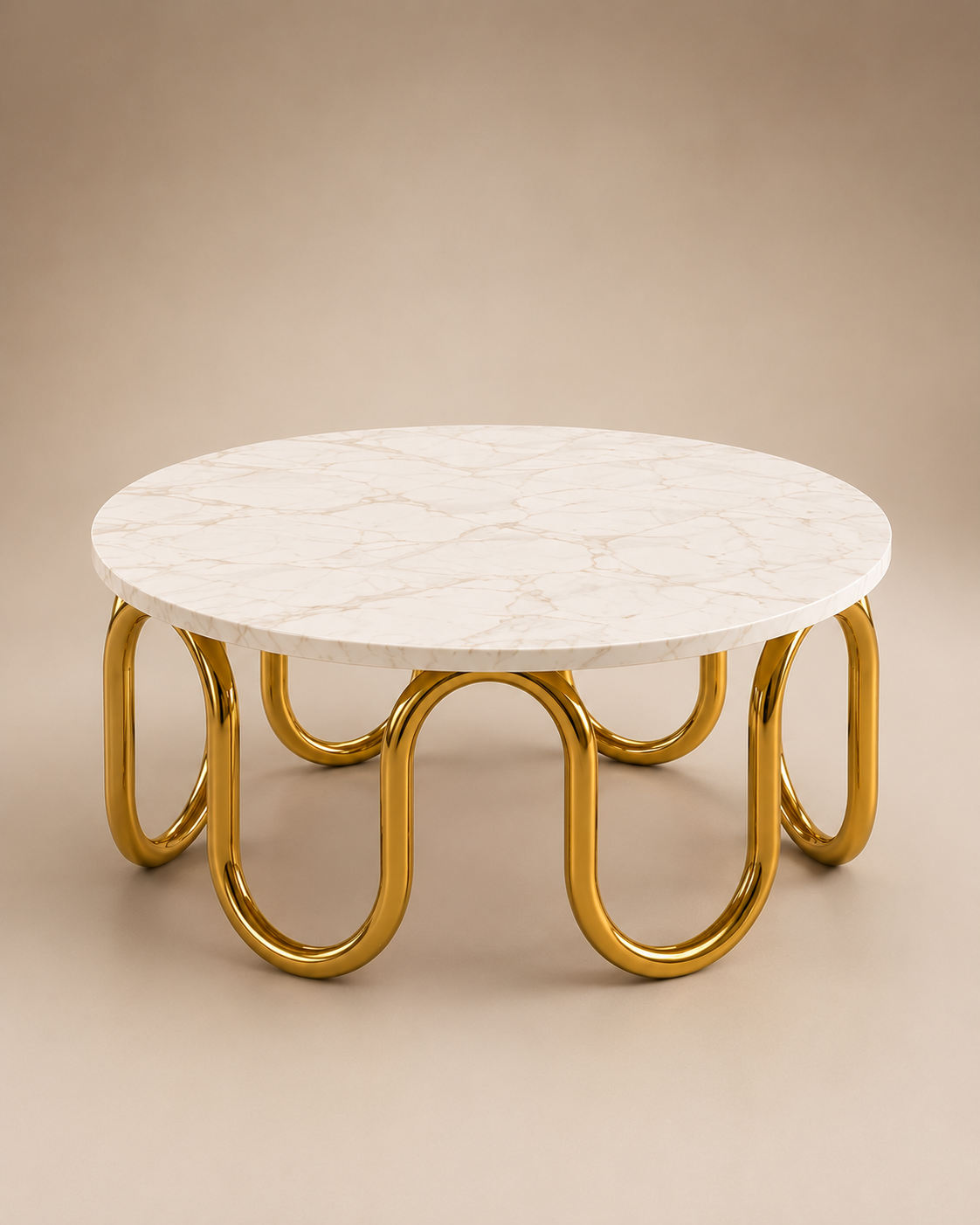 Aurelia Loop Marble & Steel Coffee Table