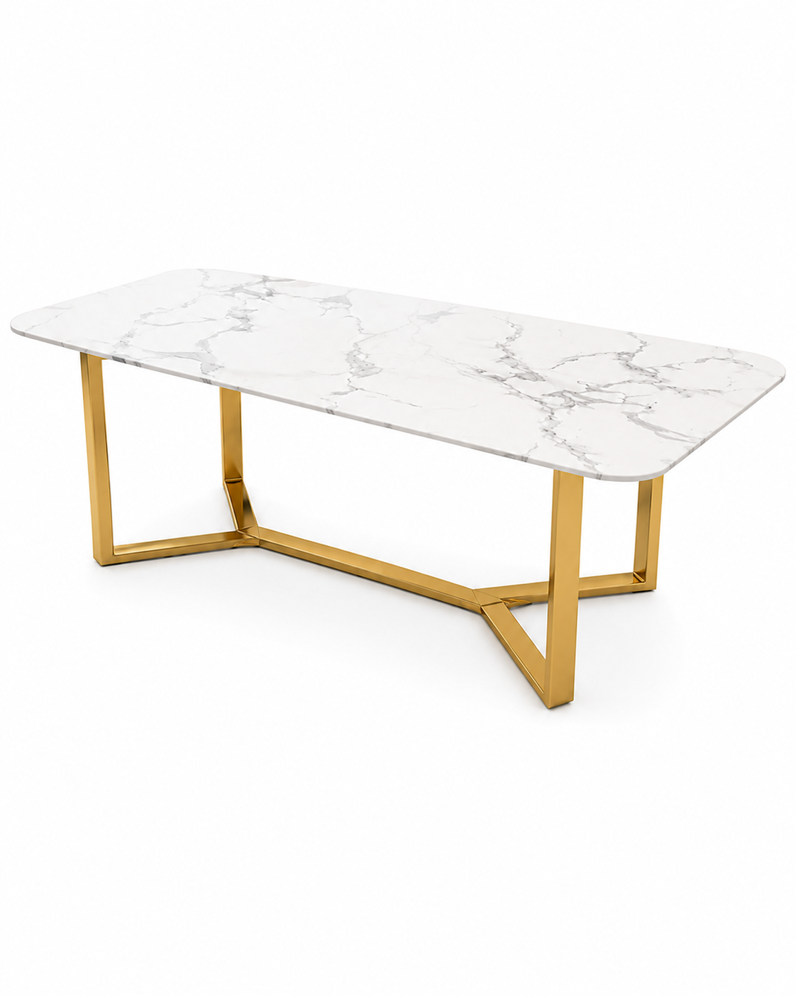 Aurum Marble & Steel Luxe Dining Table