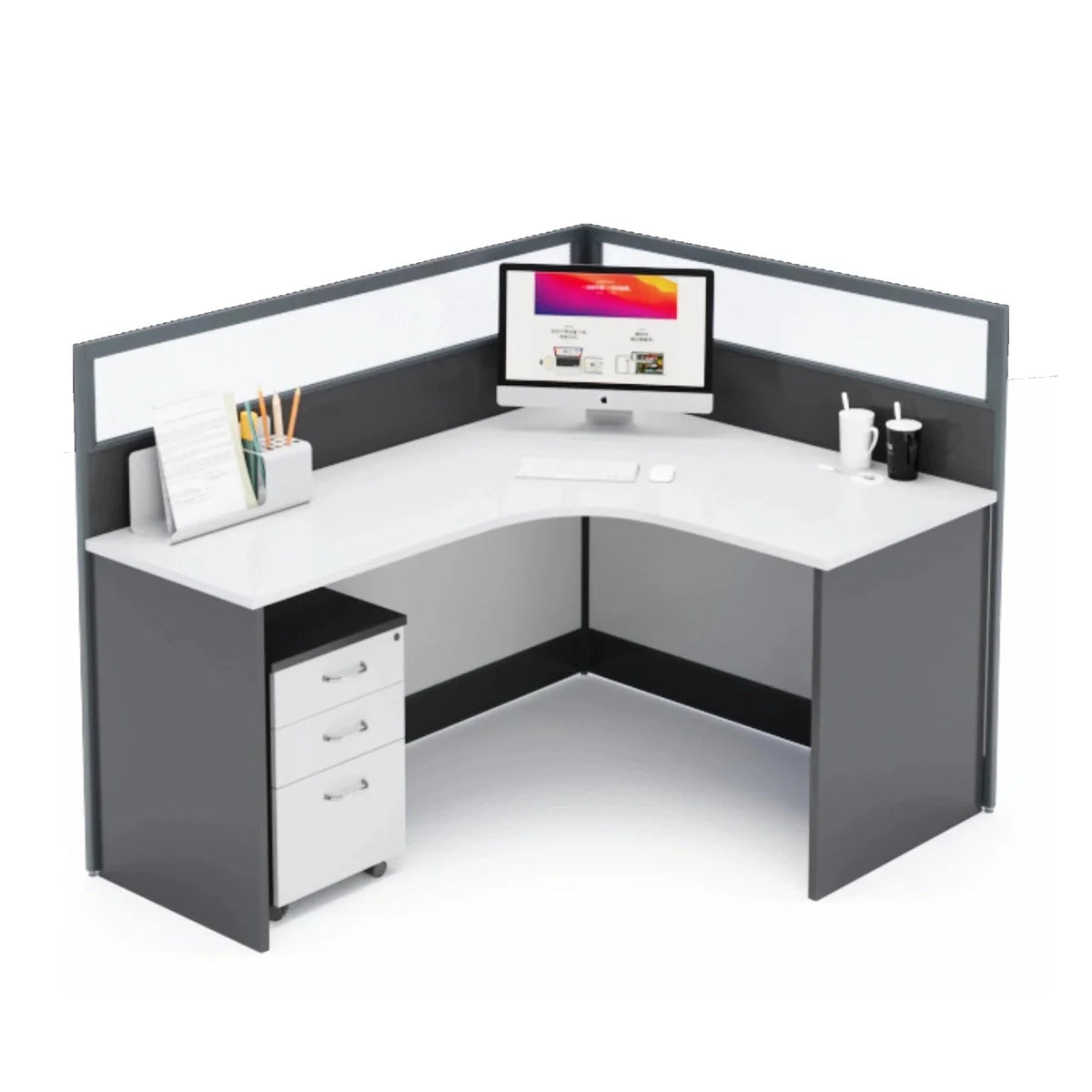 Averon · L-Shaped Cubicle Workstation
