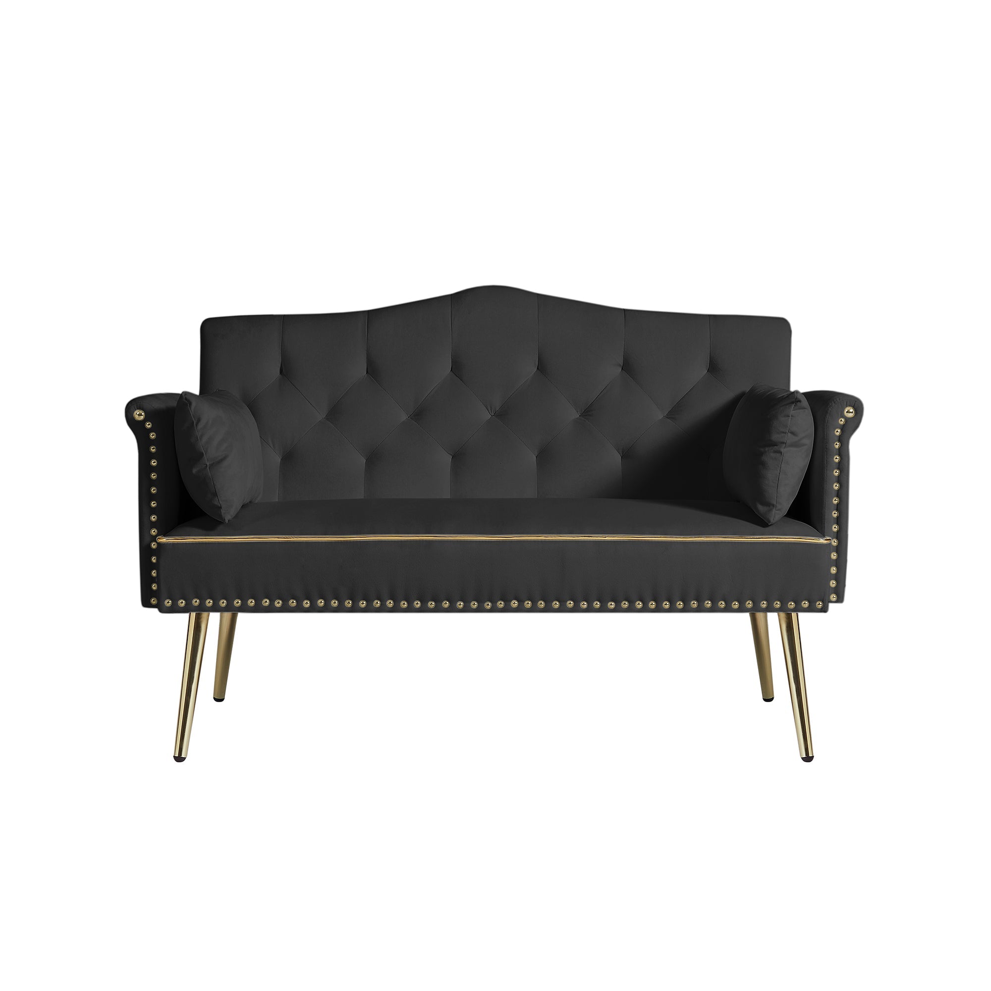 BLACK 2 SEATER SOFA