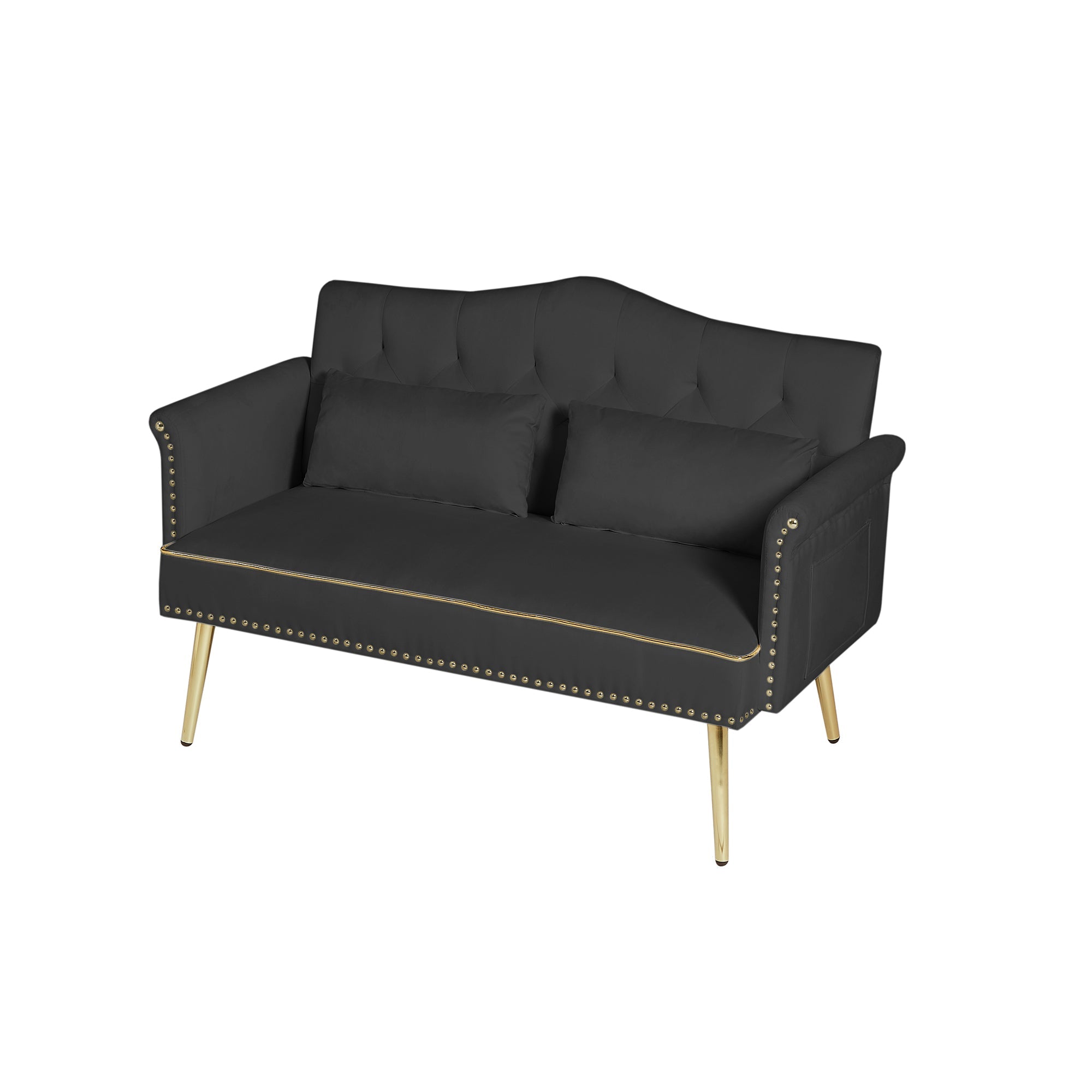 BLACK 2 SEATER SOFA