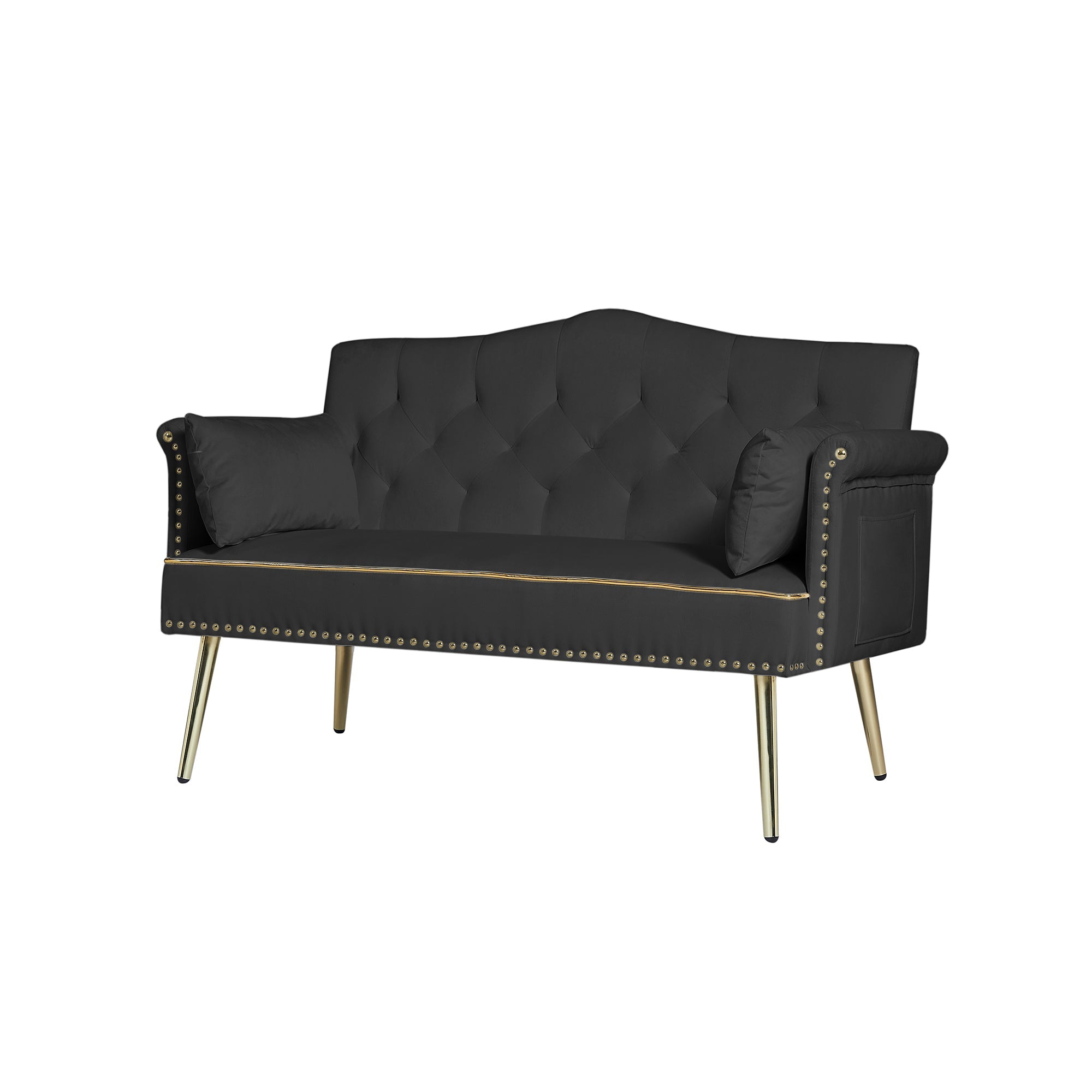 BLACK 2 SEATER SOFA
