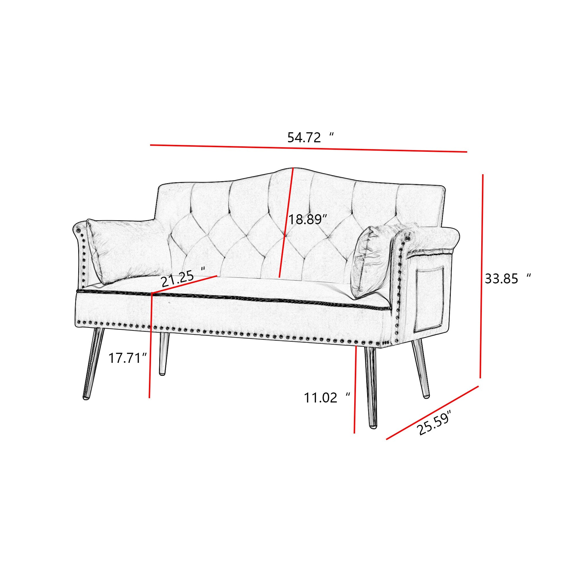 BLACK 2 SEATER SOFA