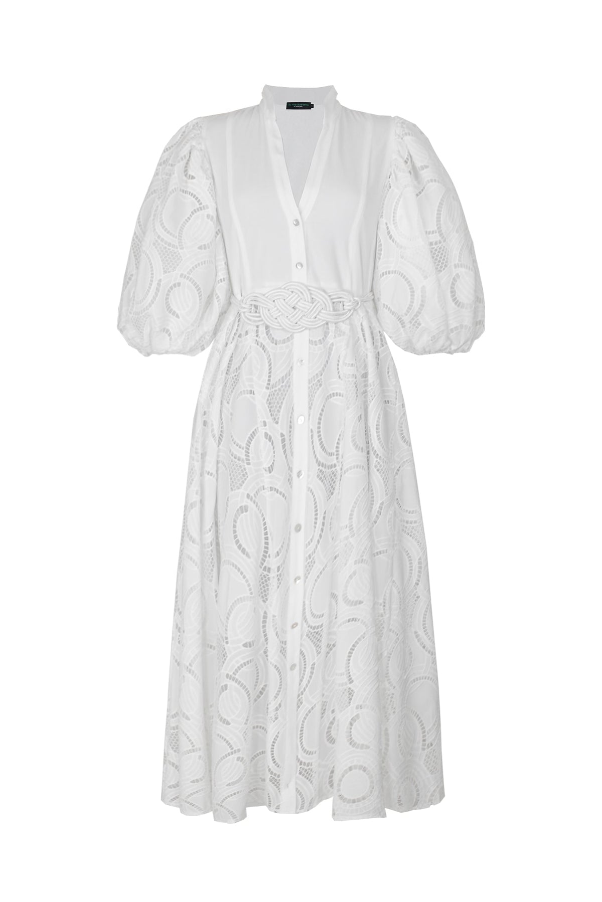 BROMELIA DRESS IN WHITE EYELET