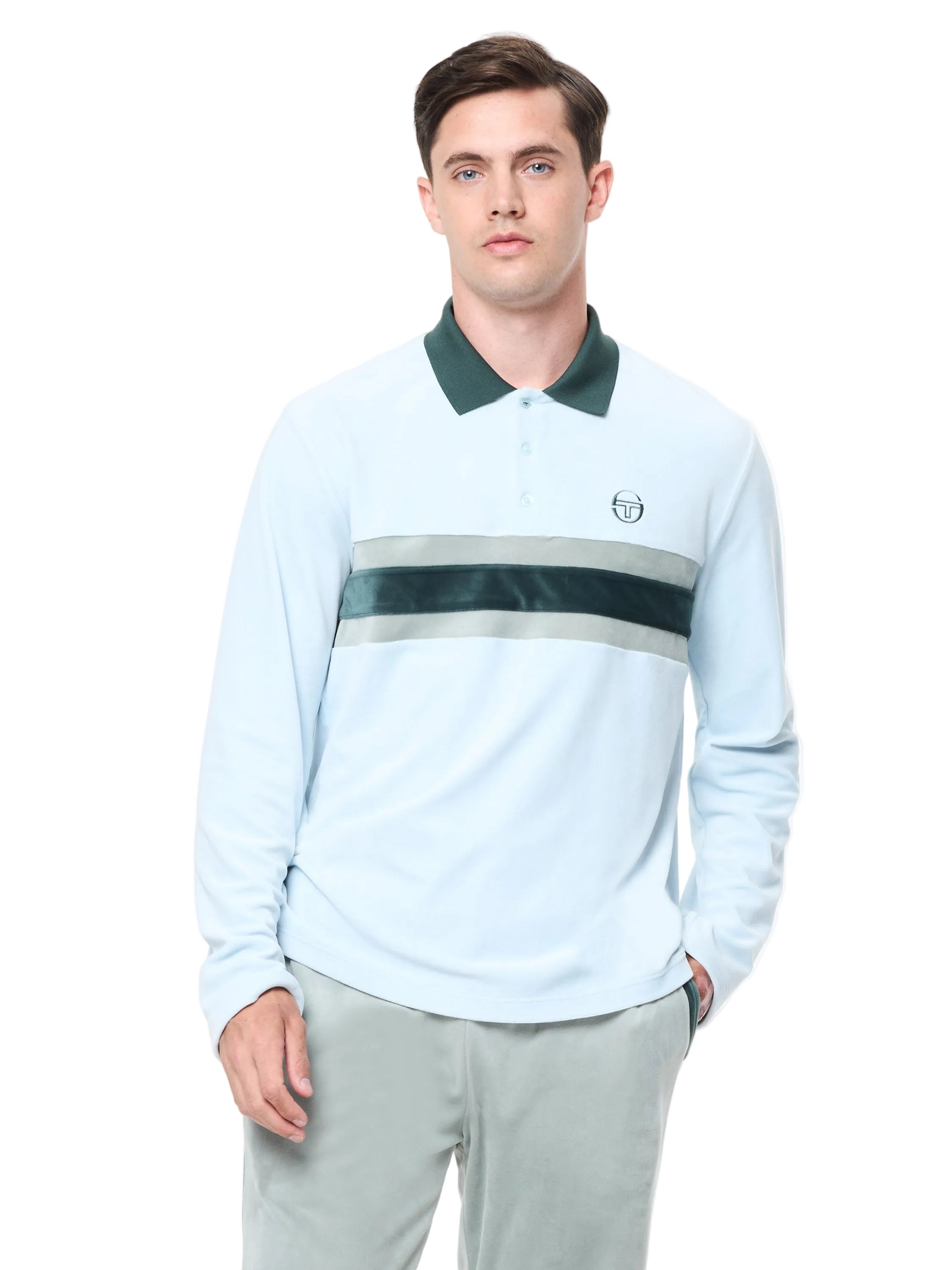 Banda Velour Polo- Baby Blue