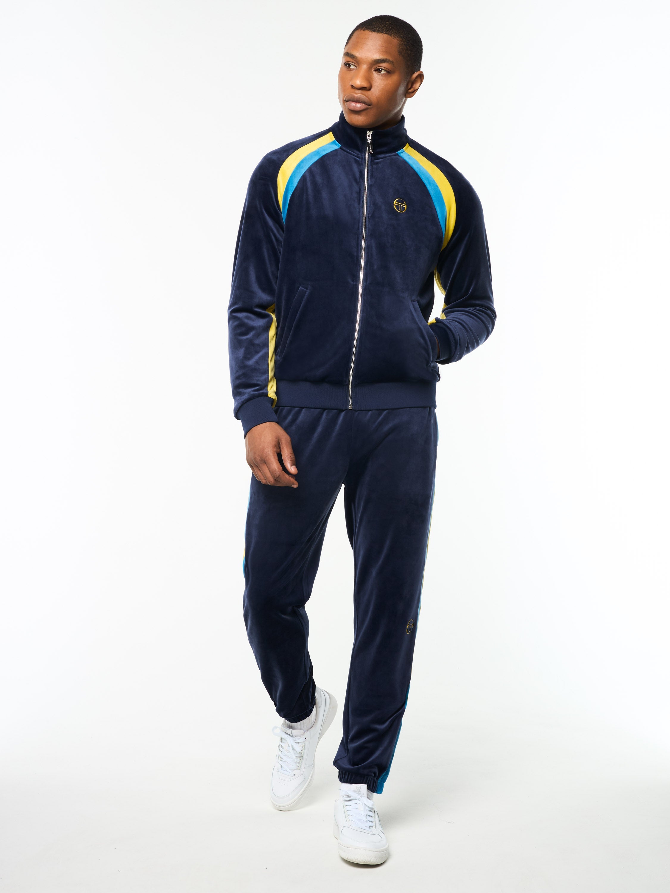 Banda Velour Track Jacket- Maritime Blue