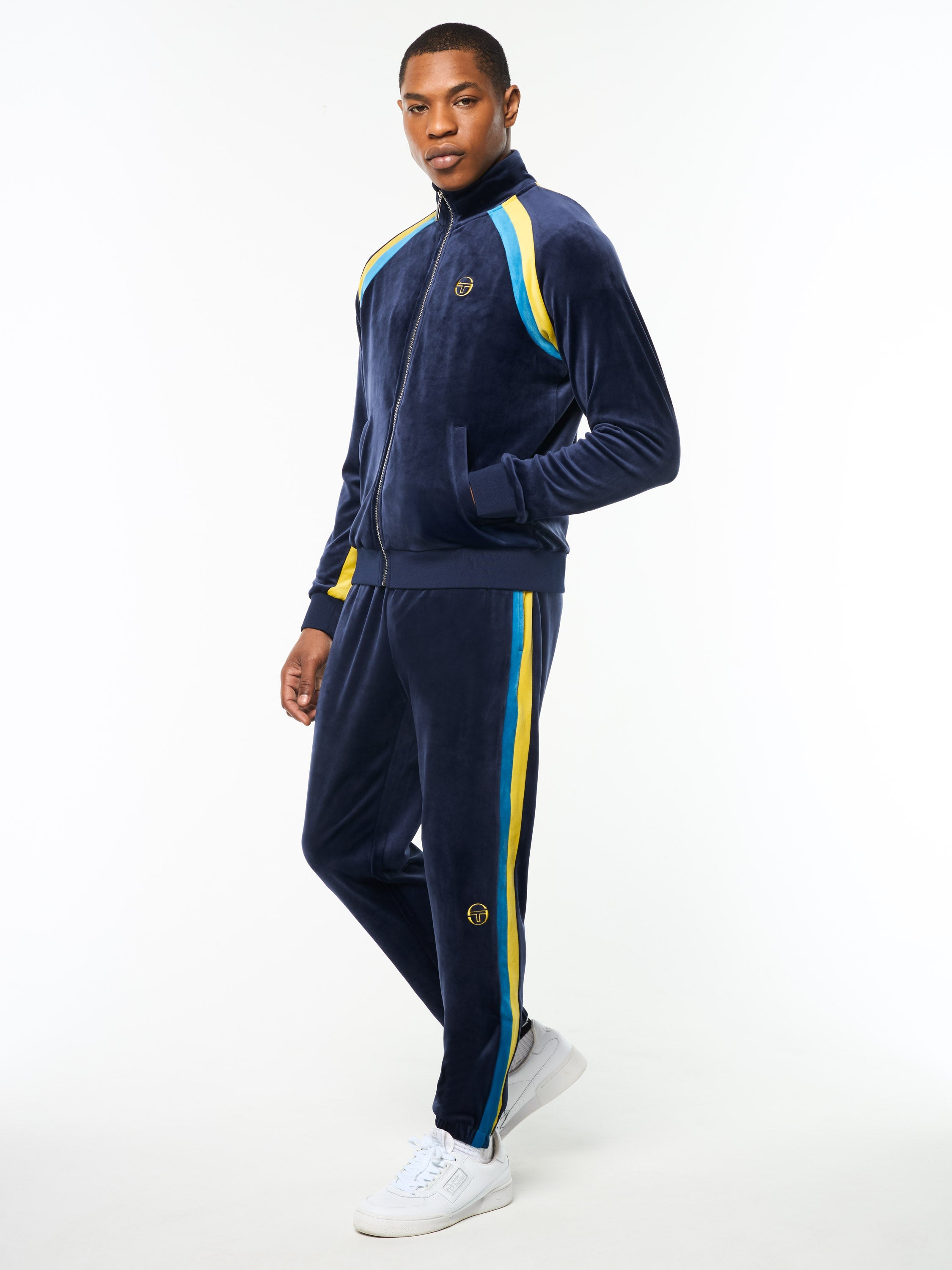 Banda Velour Track Jacket- Maritime Blue