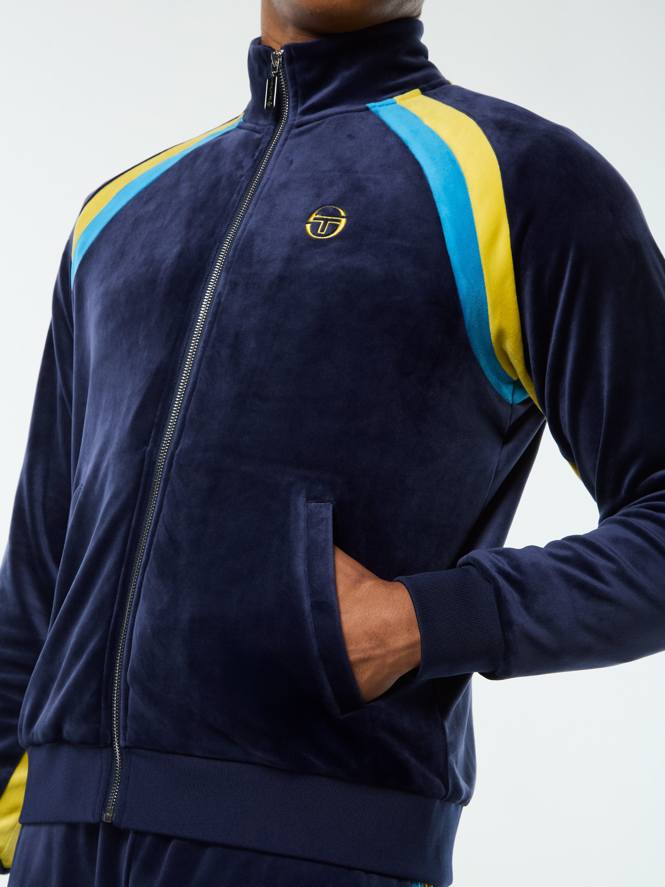 Banda Velour Track Jacket- Maritime Blue