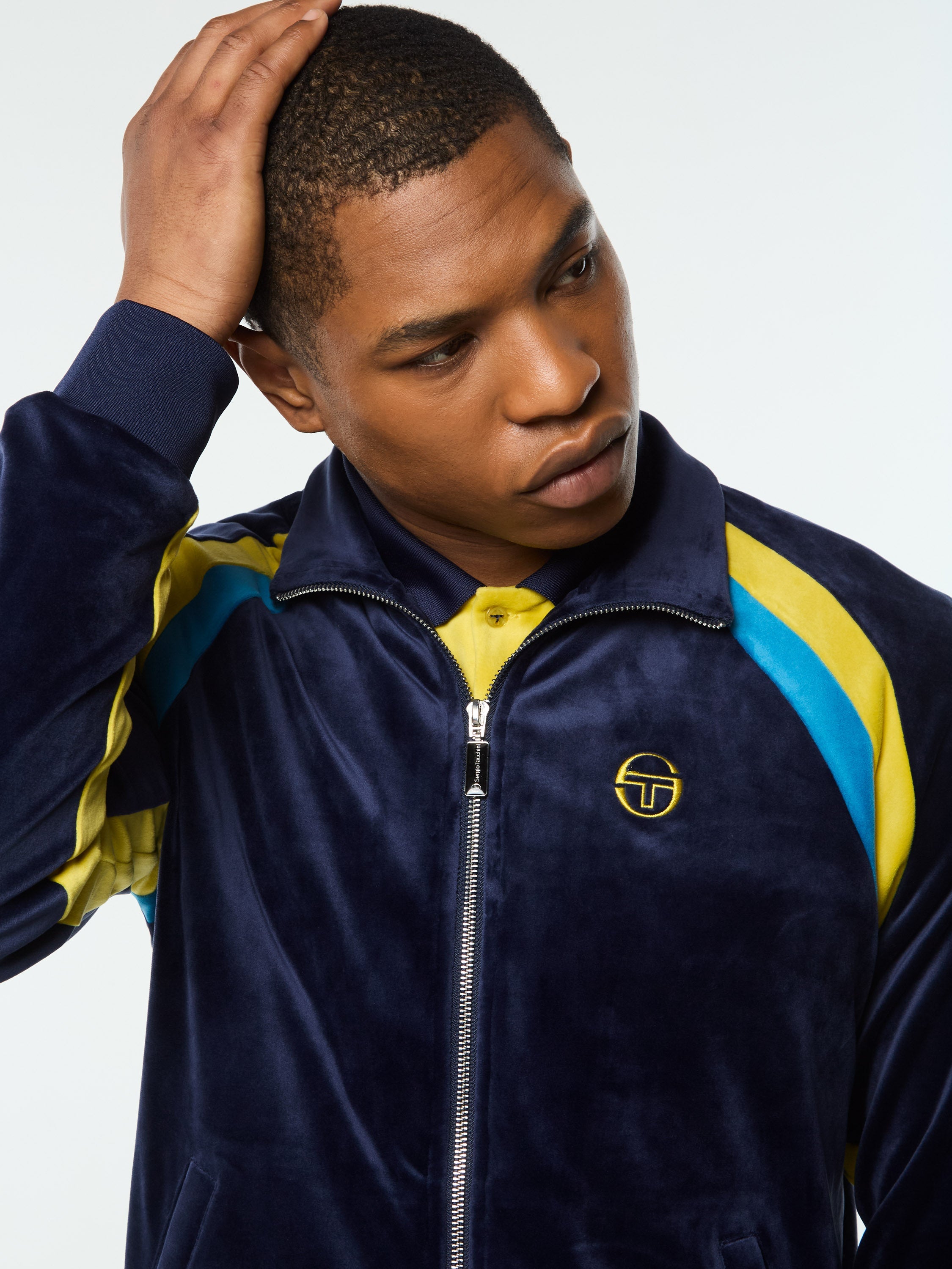 Banda Velour Track Jacket- Maritime Blue