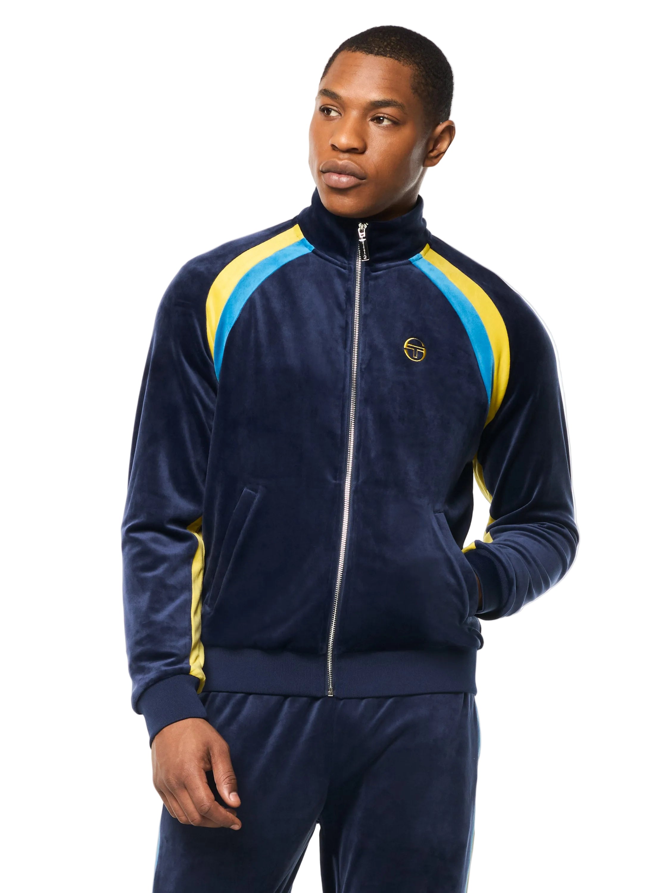 Banda Velour Track Jacket- Maritime Blue