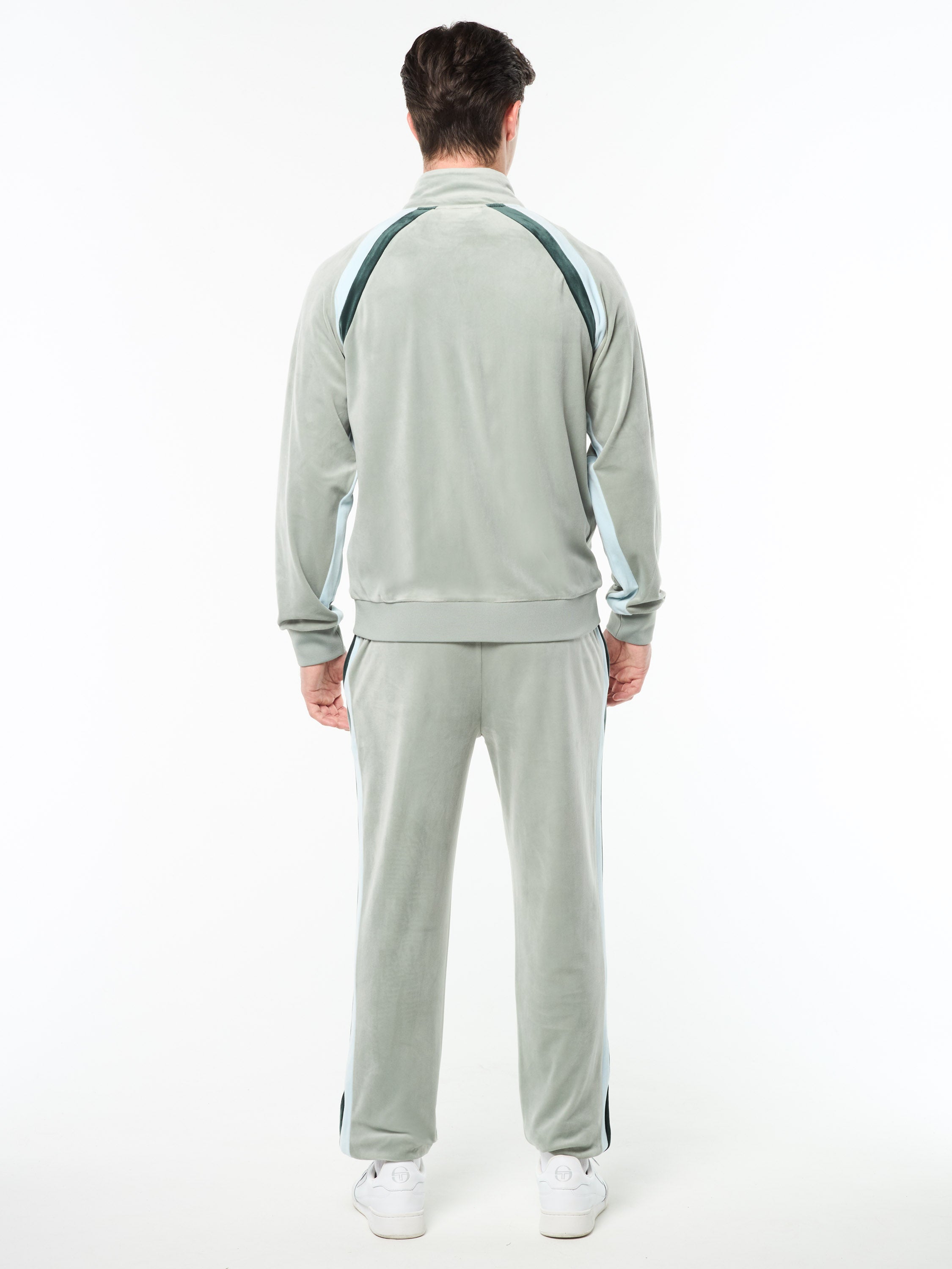Banda Velour Track Jacket- Slate Gray