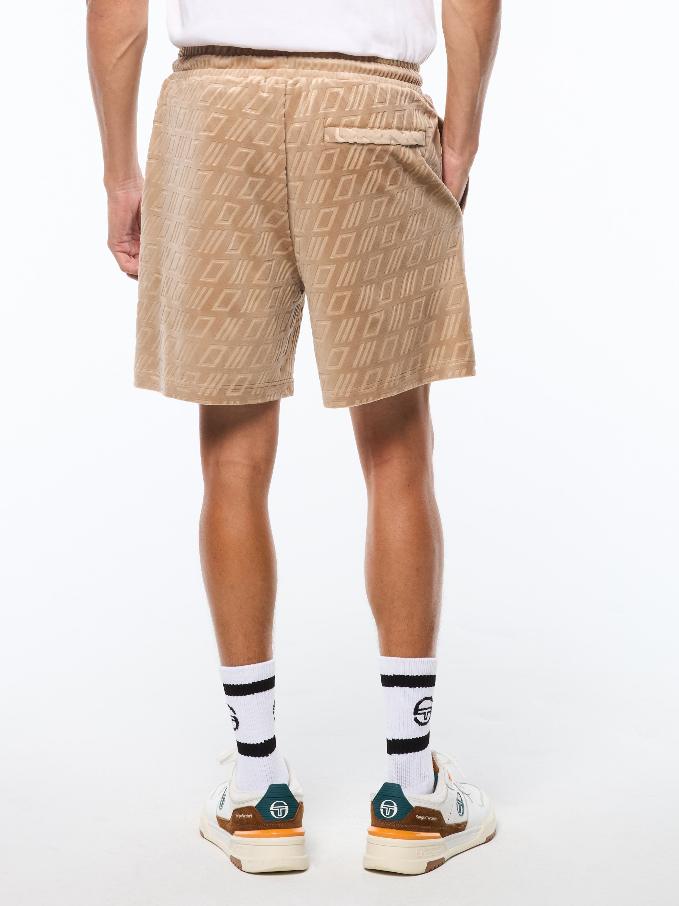 Bandiera Debossed Velour Short-Humus