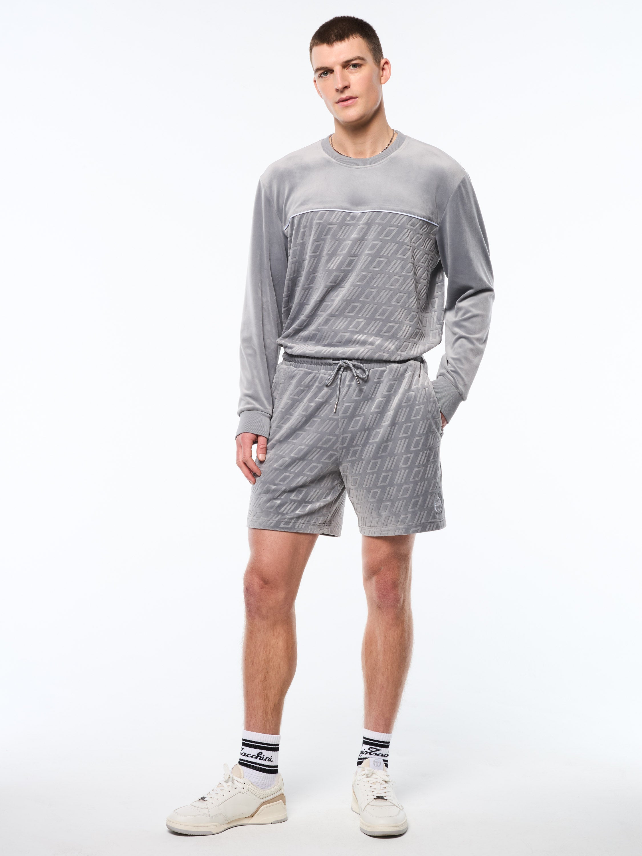 Bandiera Debossed Velour Short-Sleet