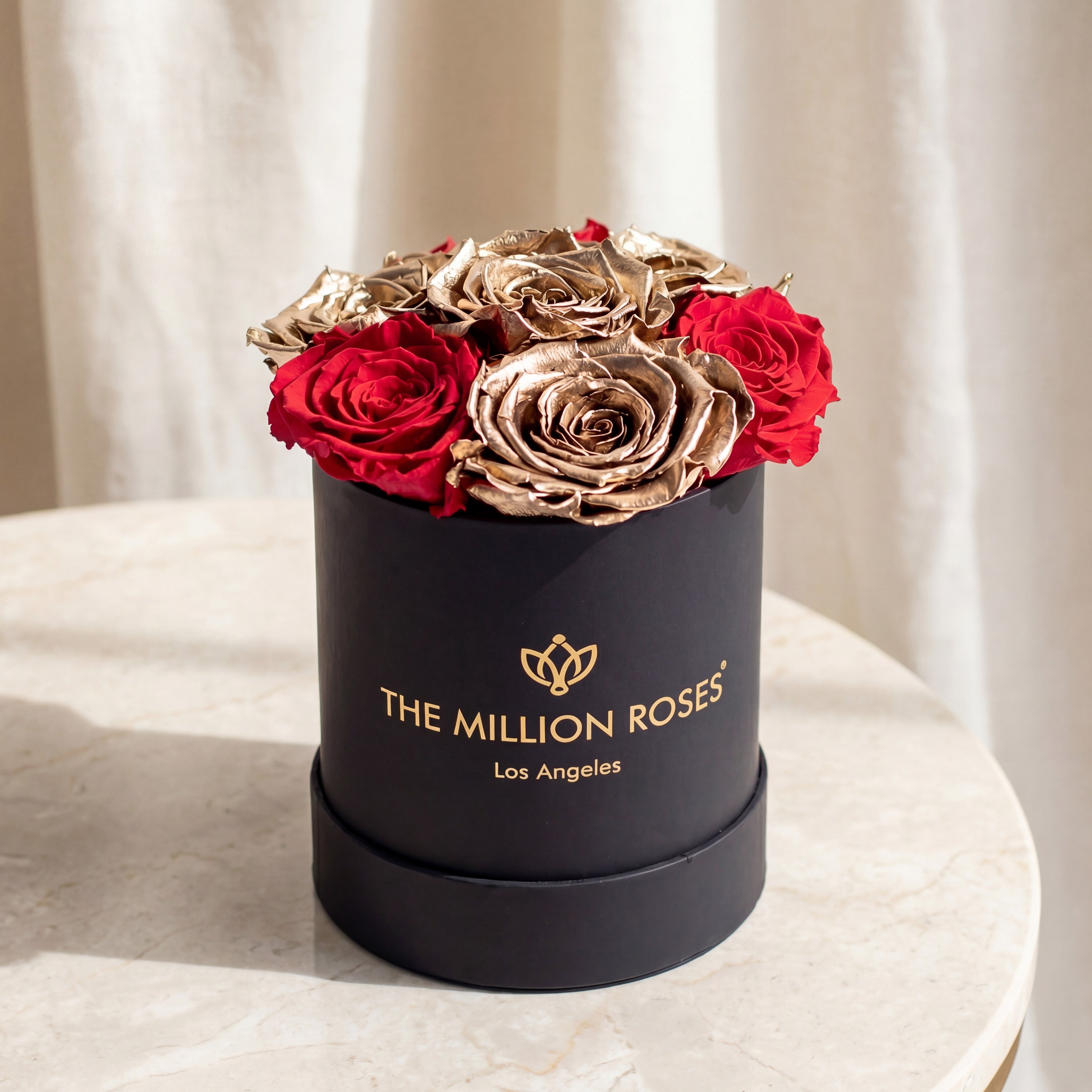 Basic Black Box | Red & Gold Roses
