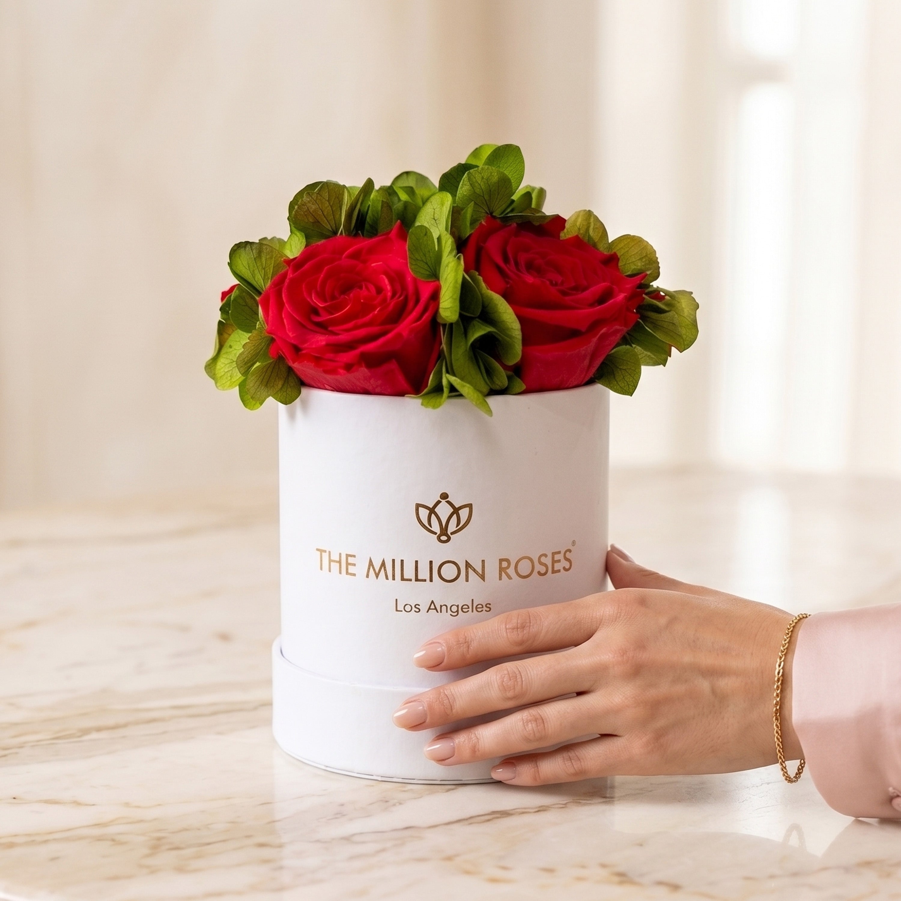 Basic White Garden Box | Red Roses