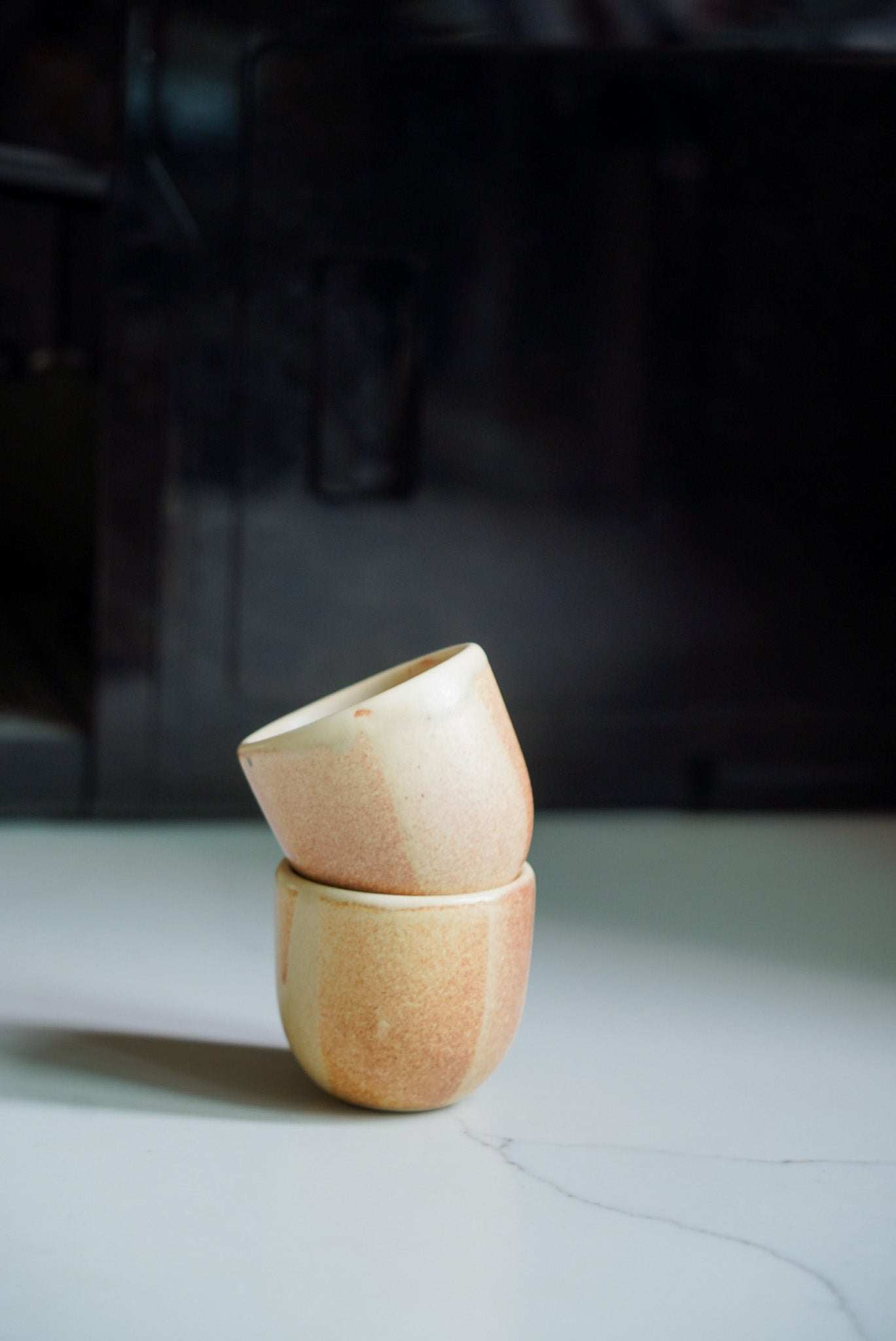 Beige Stoneware Espresso Coffee Cup