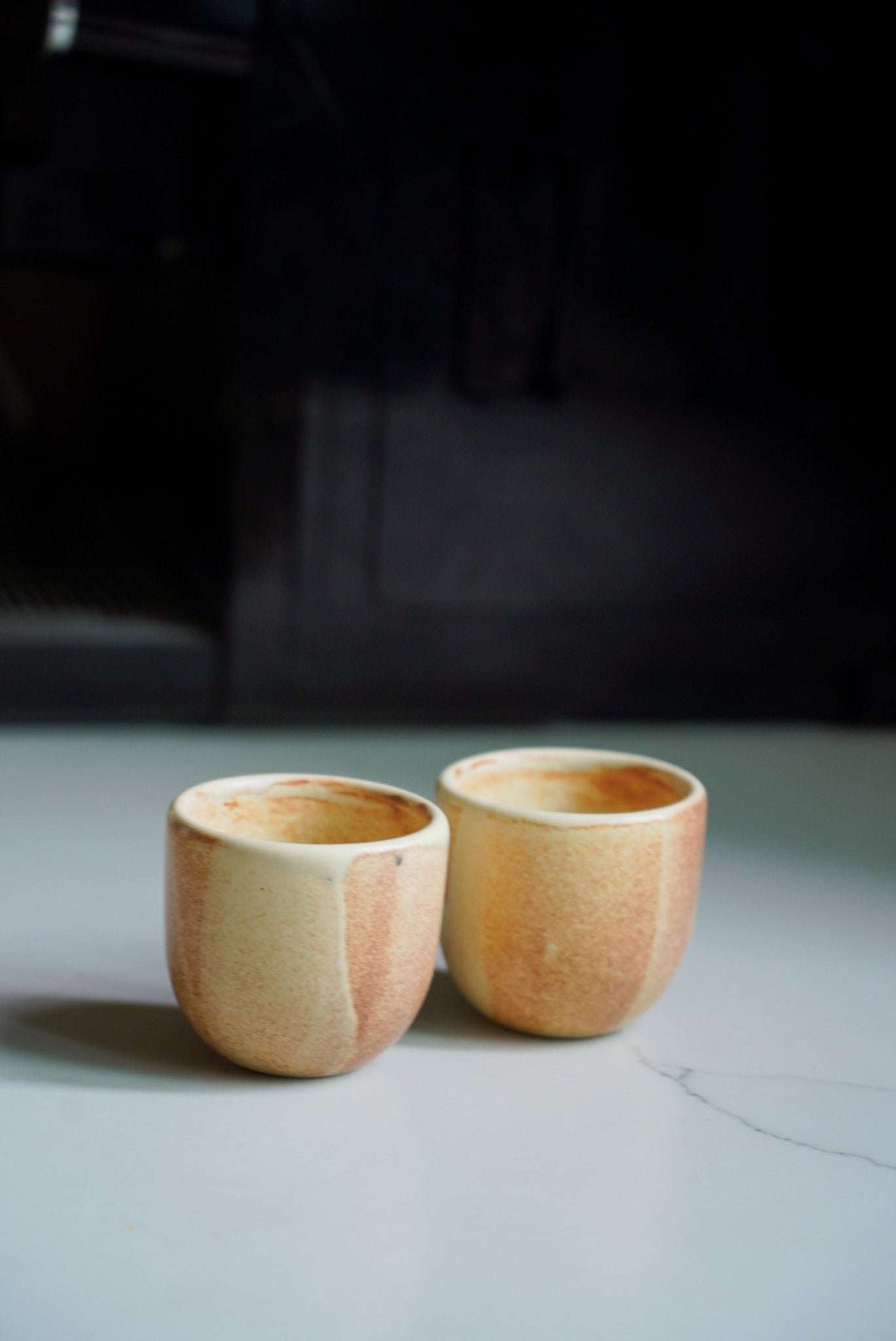 Beige Stoneware Espresso Coffee Cup