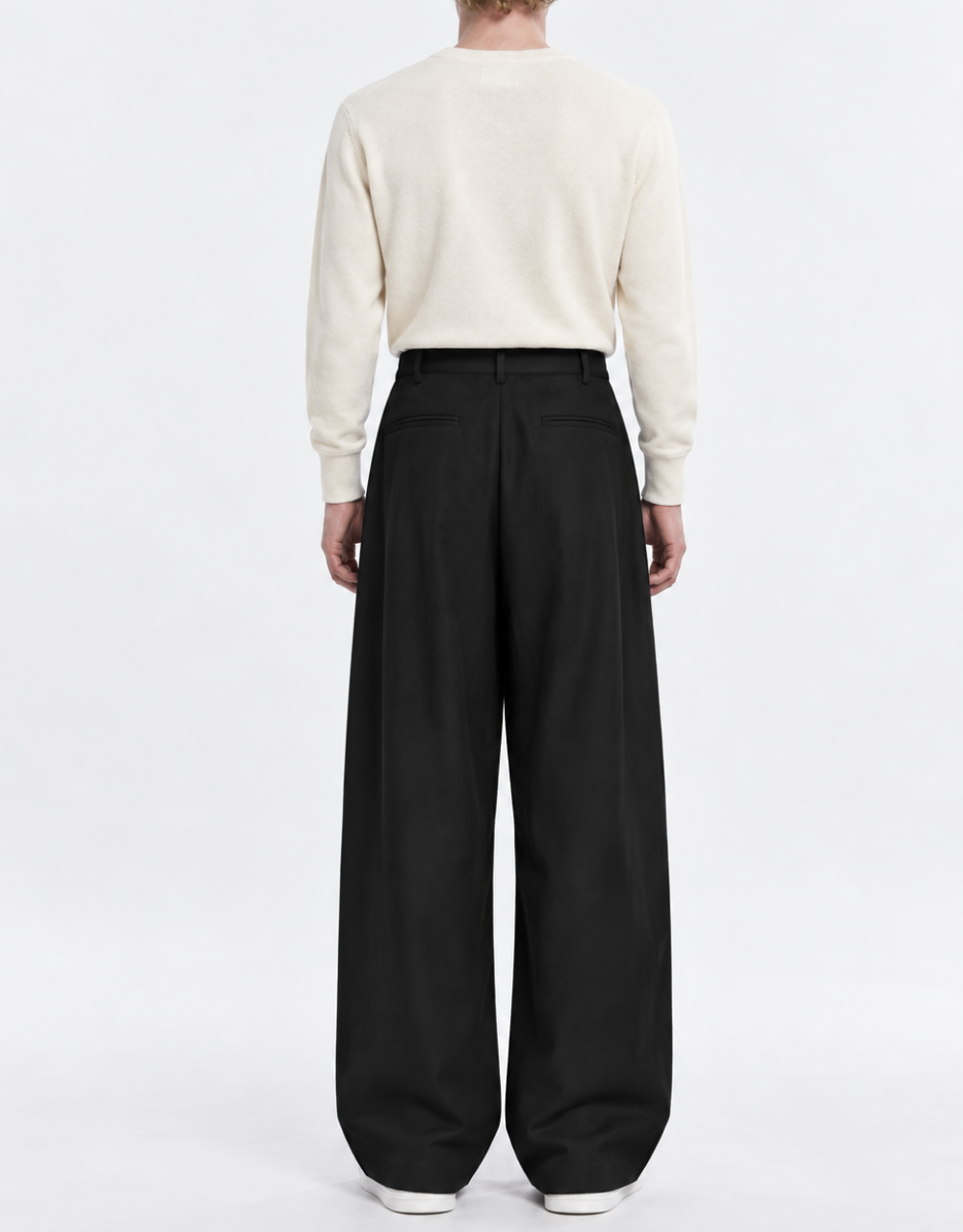 Berlin Pleated Wide-Leg Pants — Black