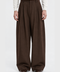 Berlin Pleated Wide-Leg Pants — Brown