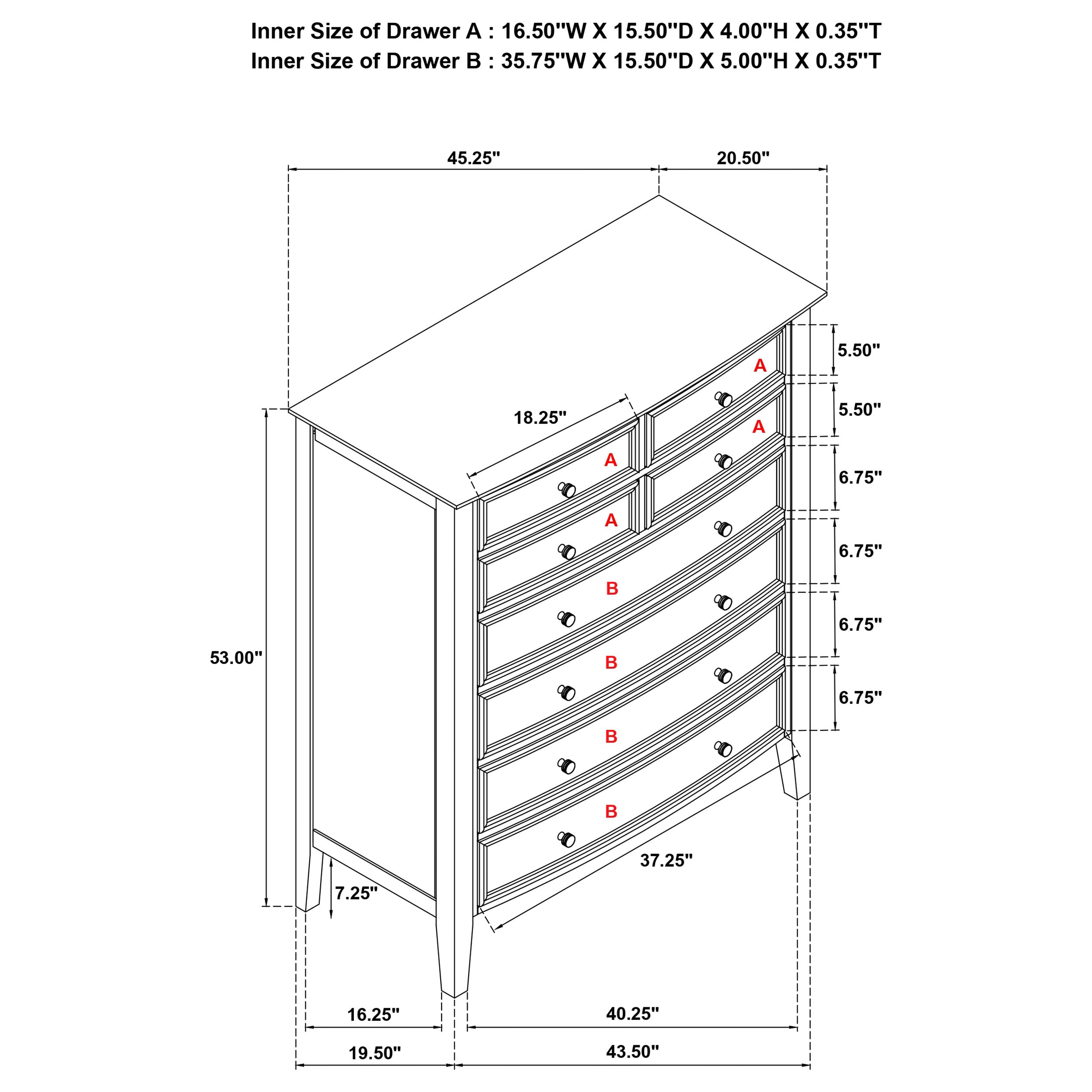 Bexhill 8-drawer Chest of Drawers White