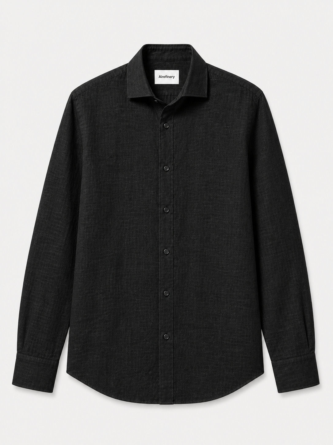 Black Cotton & Linen Shirt – Easy Fit, Bahama Shirt