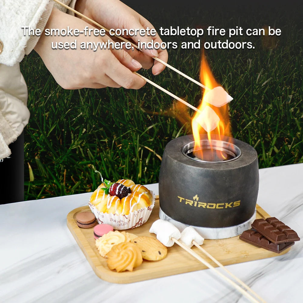 Black Graphite Color Cement Concrete Portable Fireplace
