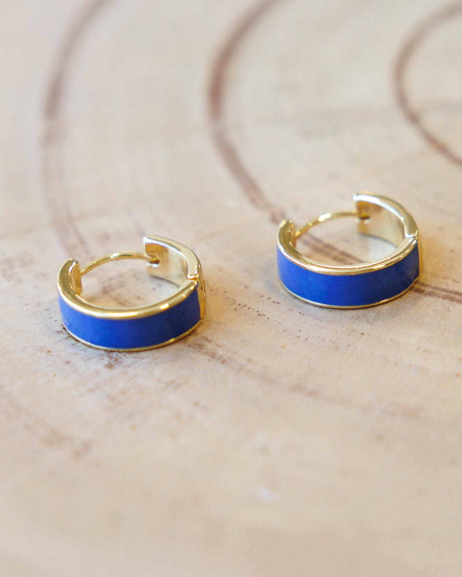 Blue Moon Huggie Hoops