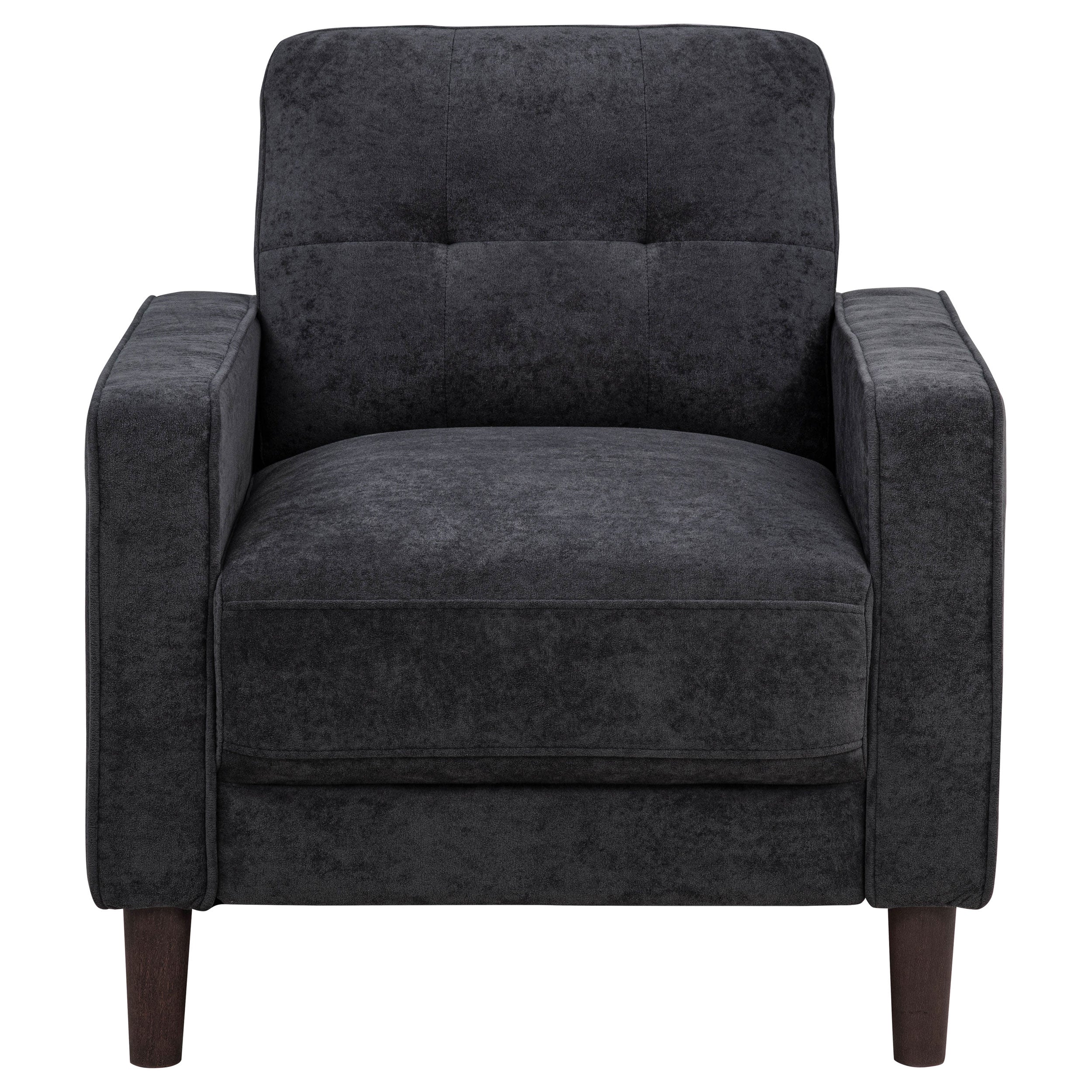 Bowen II Fabric Upholstered Track Arm Chair Steel Grey