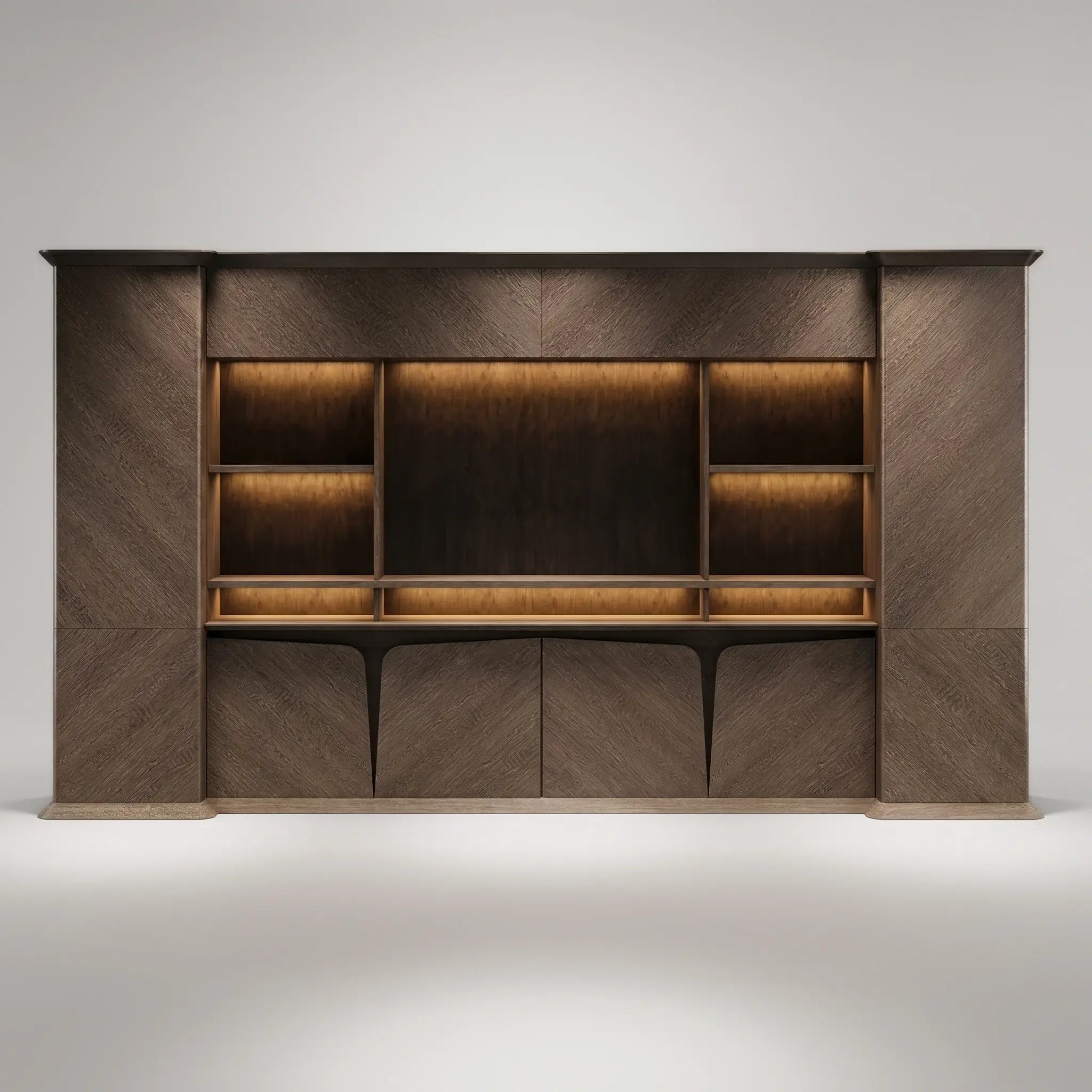 Brandy · Office Shelves w/ Integrated Lighting & Storage