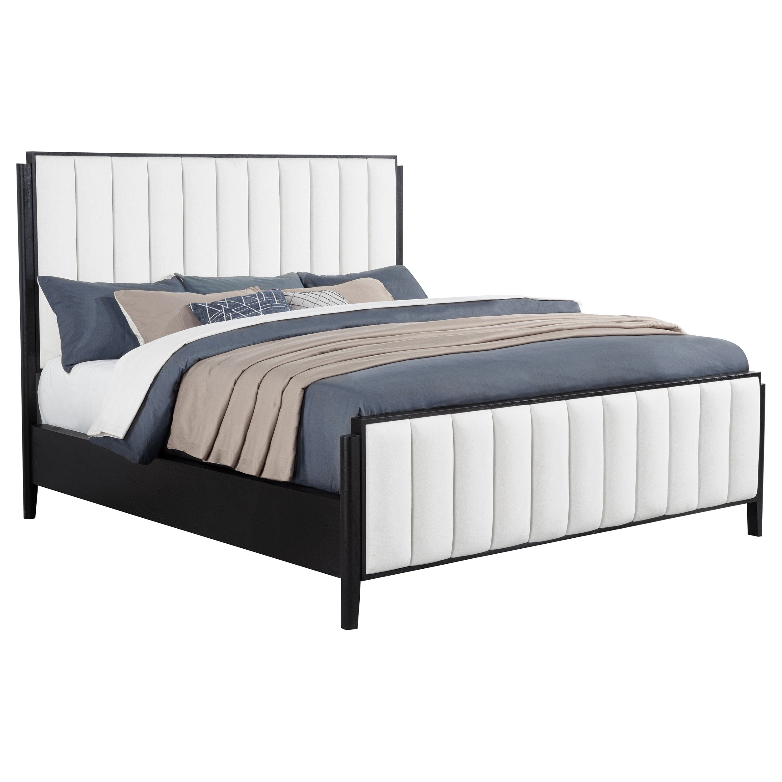 Brookmead 60-inch Upholstered California King Bed Black