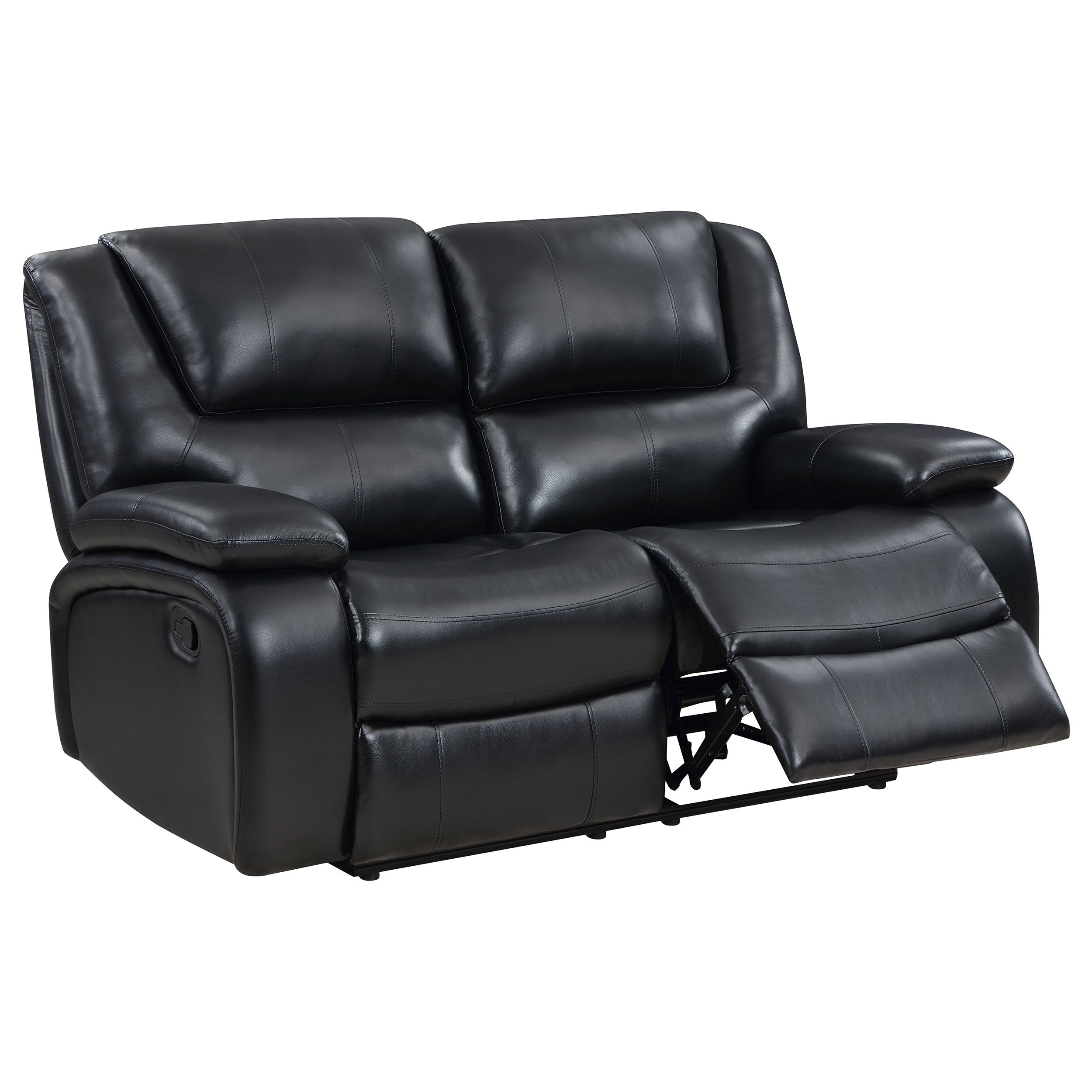 Camila 2-piece Upholstered Reclining Sofa Set Black